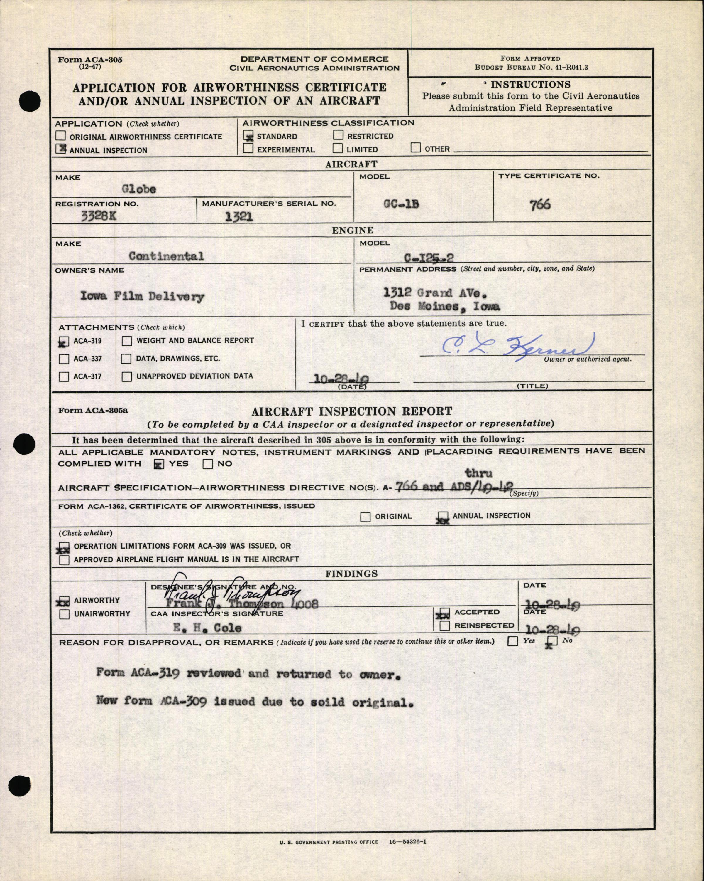 Sample page 7 from AirCorps Library document: Technical Information for Serial Number 1321