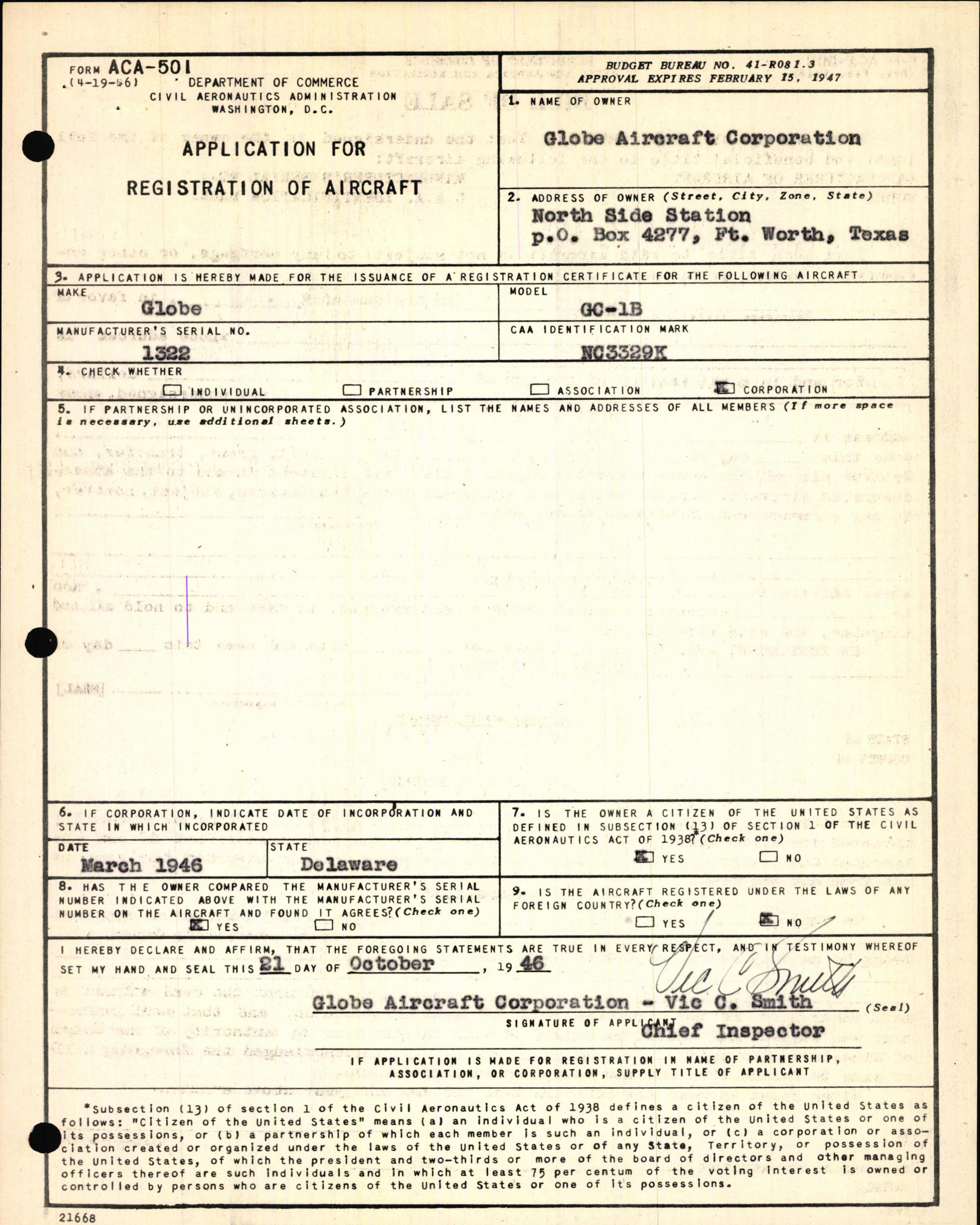 Sample page 5 from AirCorps Library document: Technical Information for Serial Number 1322