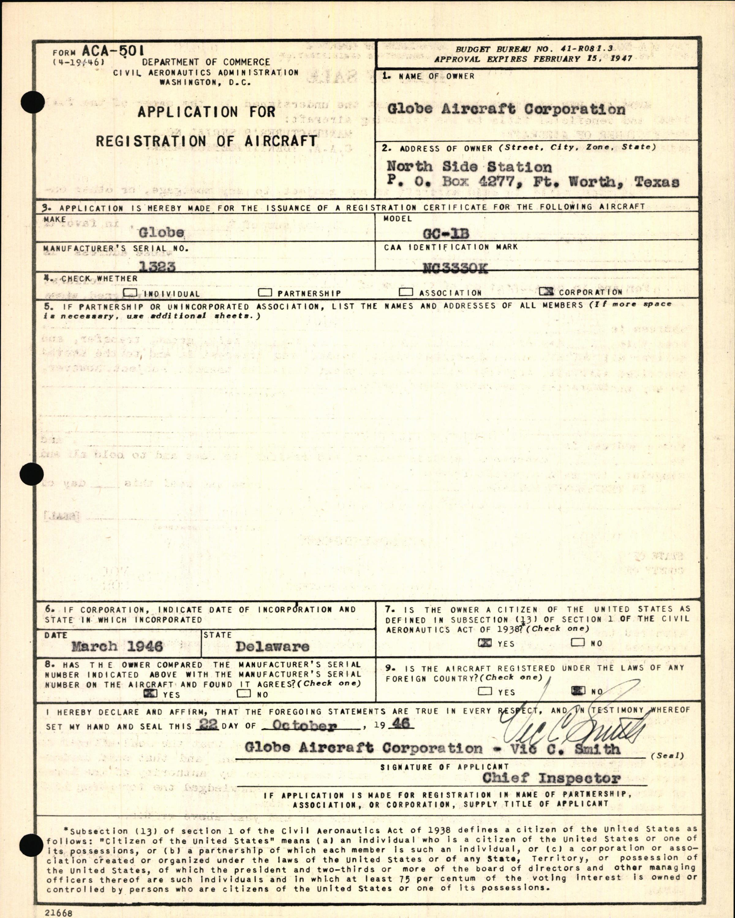 Sample page 5 from AirCorps Library document: Technical Information for Serial Number 1323