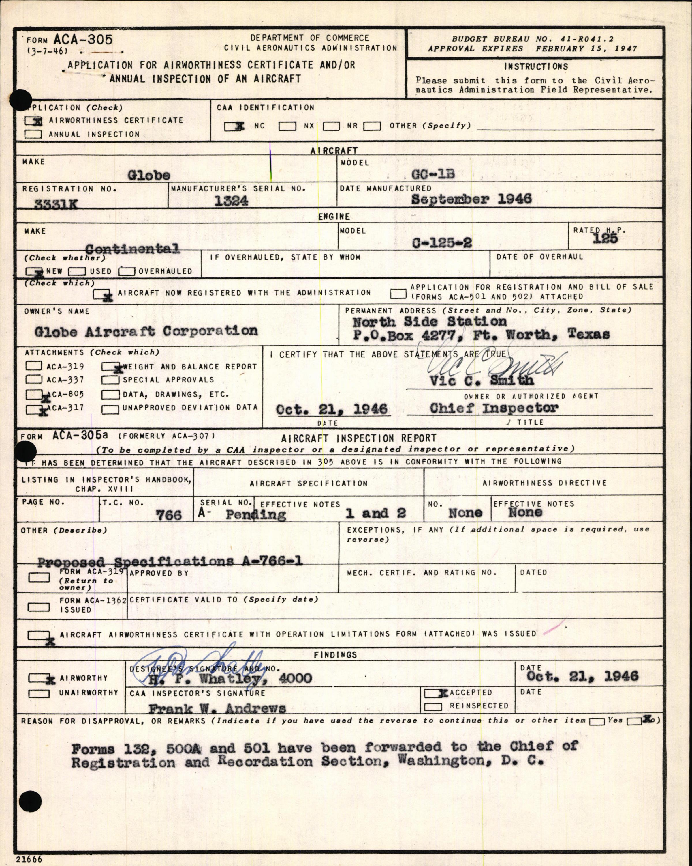 Sample page 3 from AirCorps Library document: Technical Information for Serial Number 1324