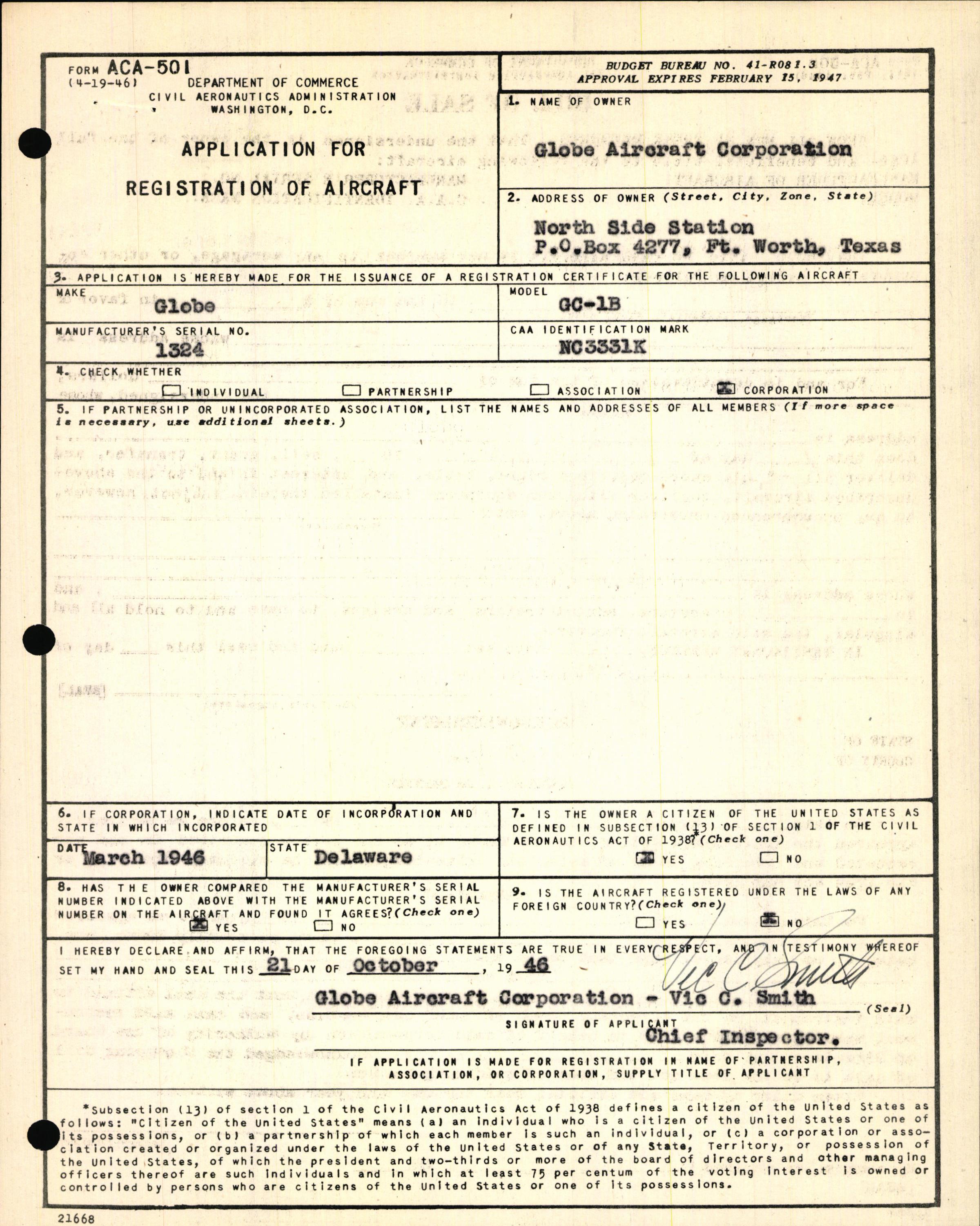 Sample page 5 from AirCorps Library document: Technical Information for Serial Number 1324