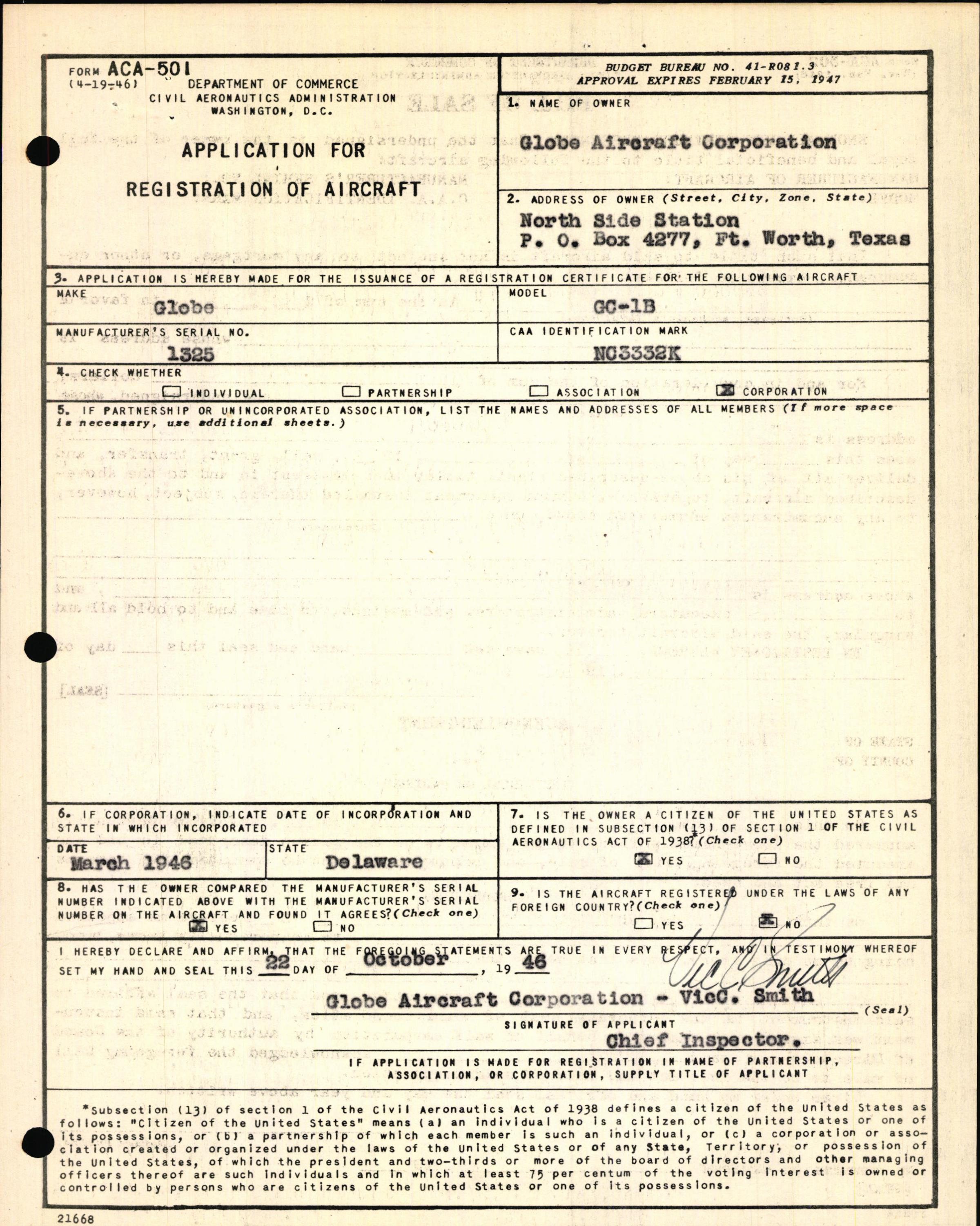 Sample page 5 from AirCorps Library document: Technical Information for Serial Number 1325