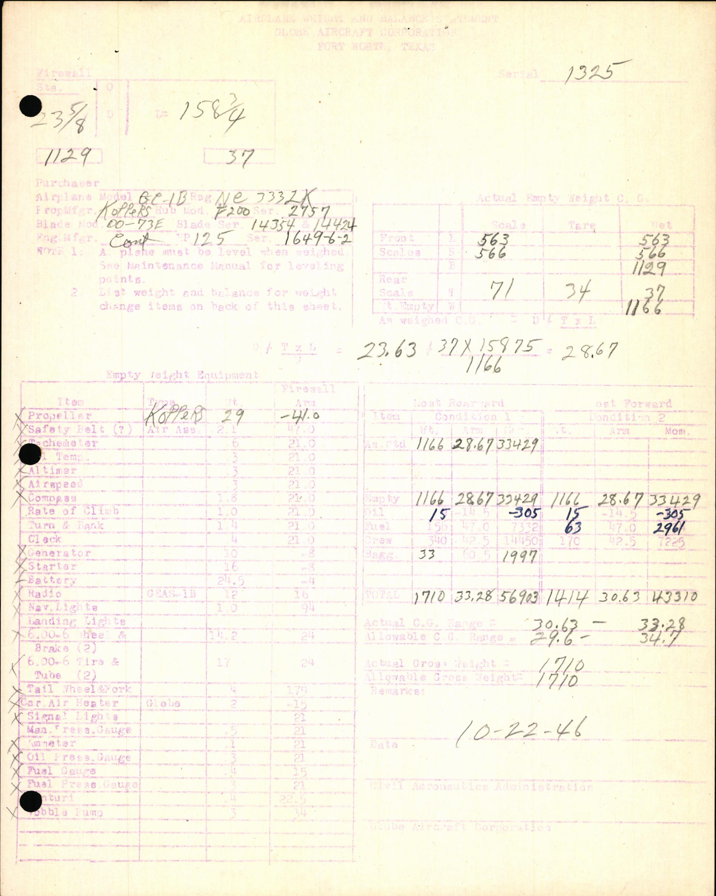 Sample page 7 from AirCorps Library document: Technical Information for Serial Number 1325