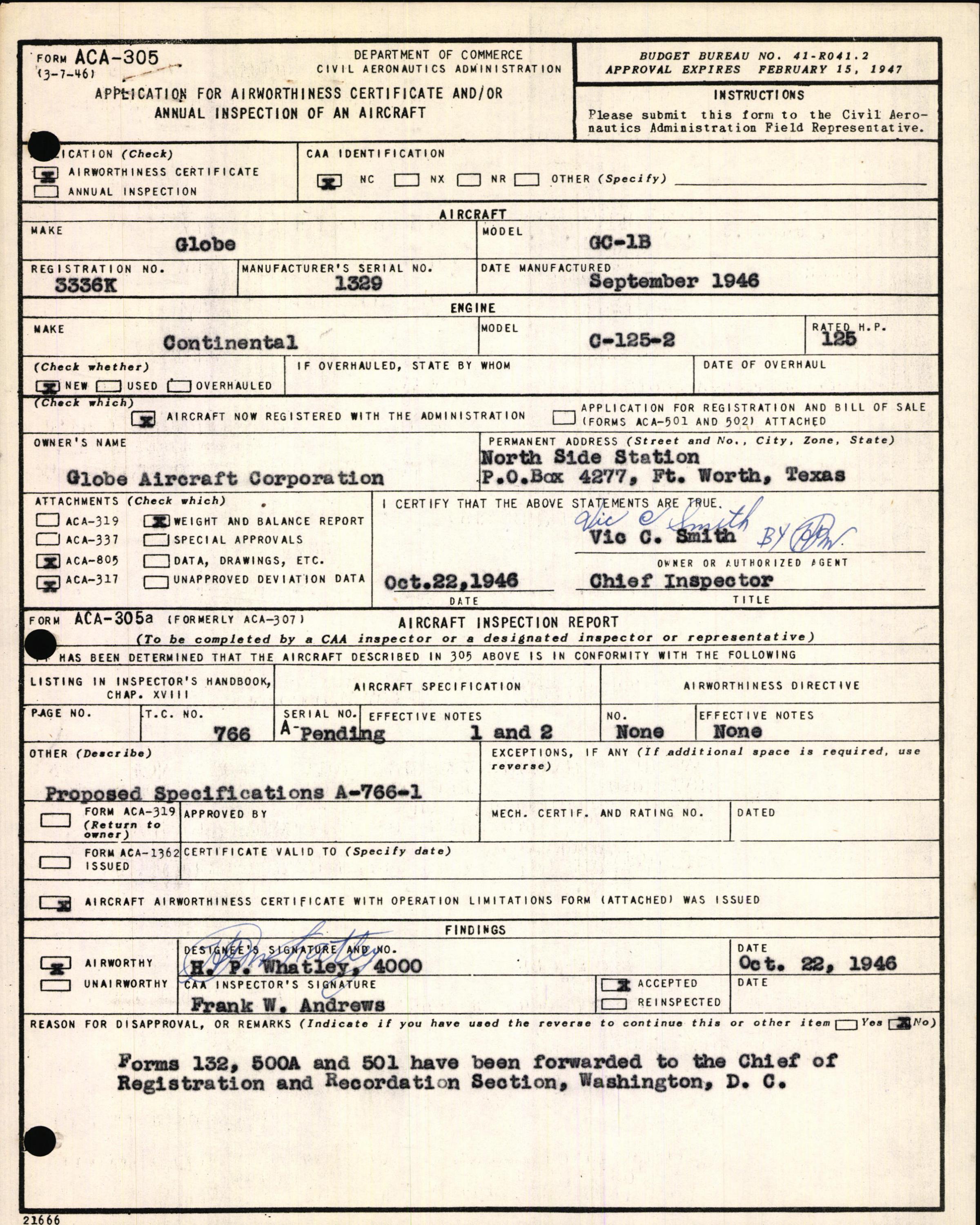 Sample page 3 from AirCorps Library document: Technical Information for Serial Number 1329