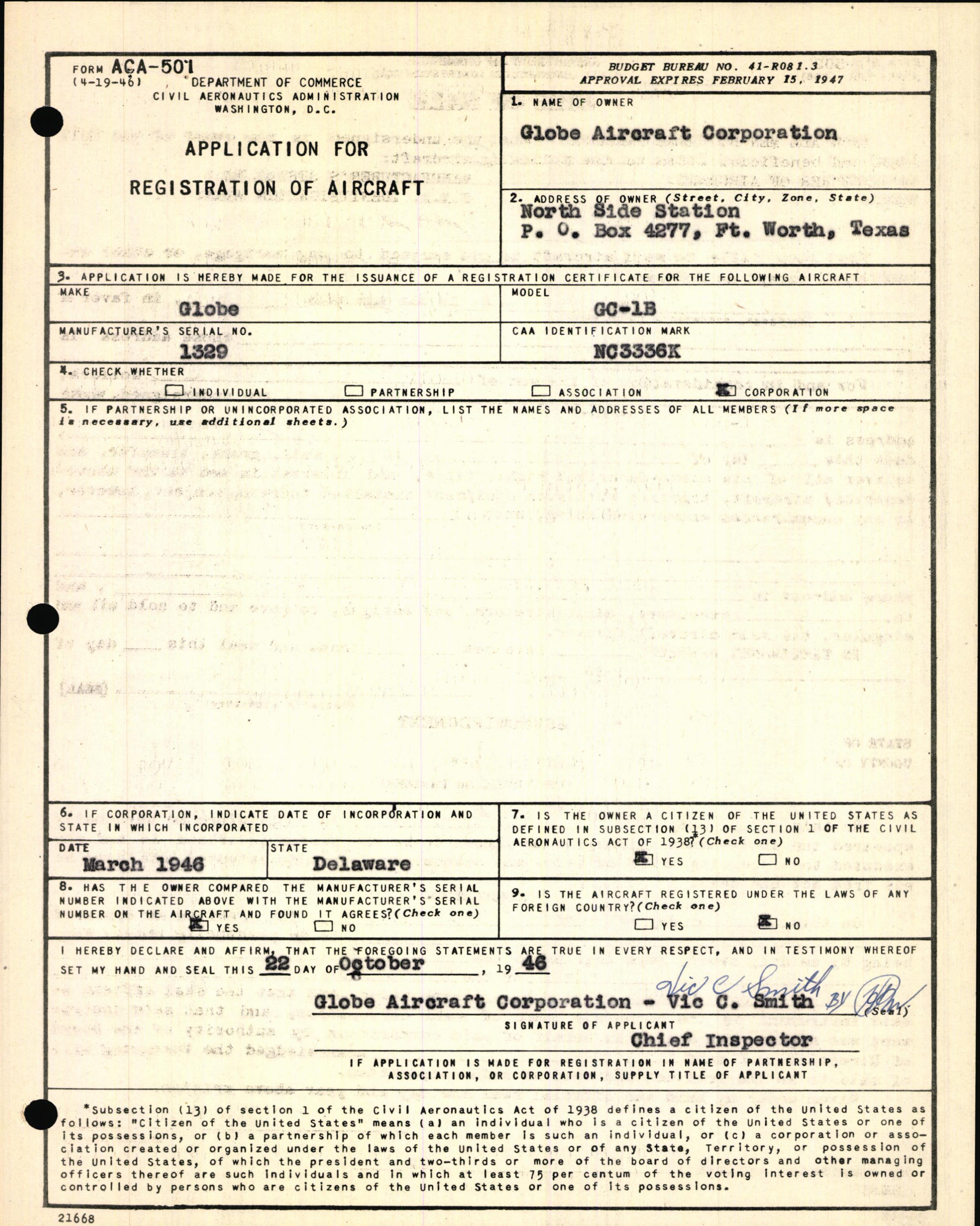 Sample page 5 from AirCorps Library document: Technical Information for Serial Number 1329