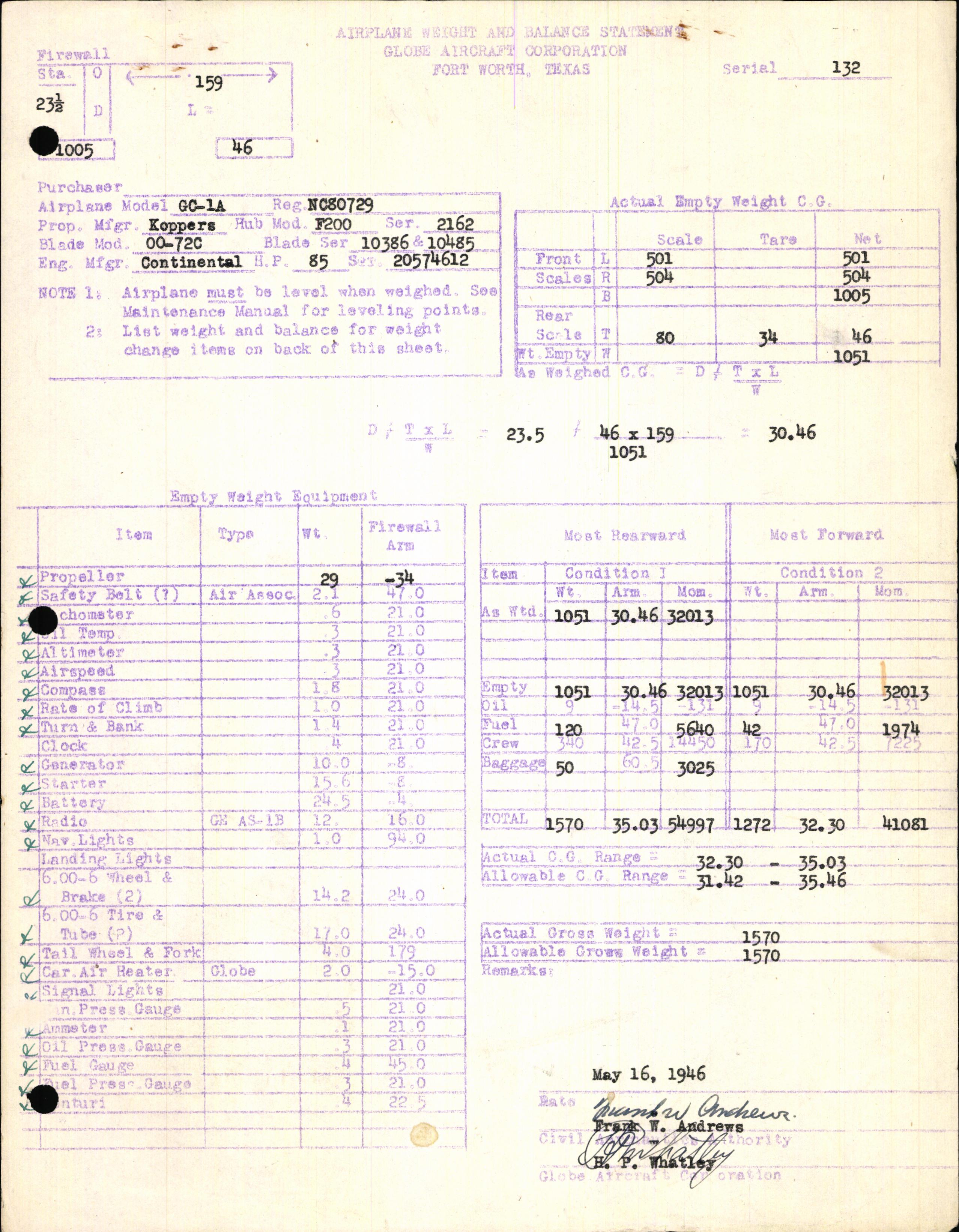 Sample page 7 from AirCorps Library document: Technical Information for Serial Number 132