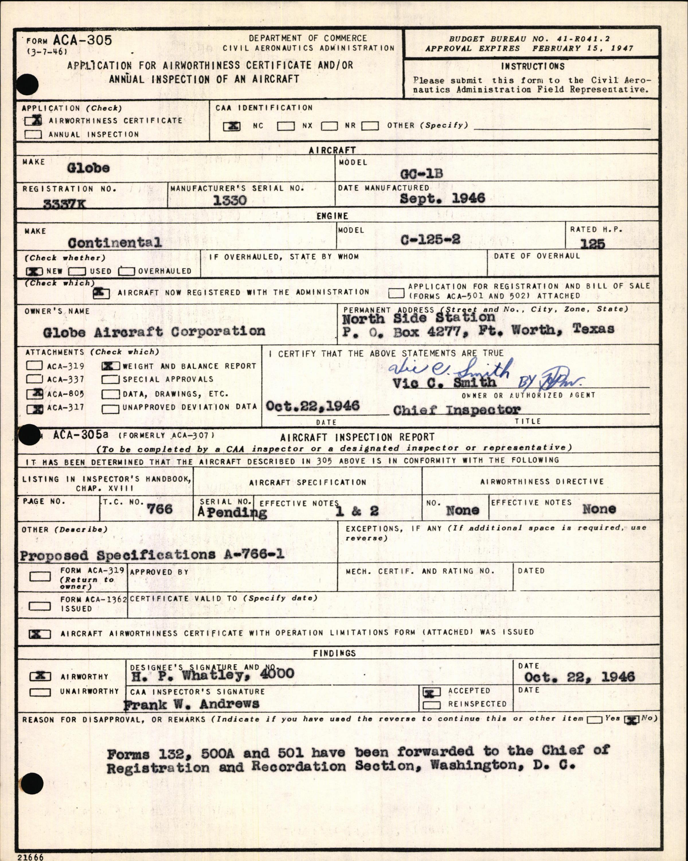 Sample page 5 from AirCorps Library document: Technical Information for Serial Number 1330