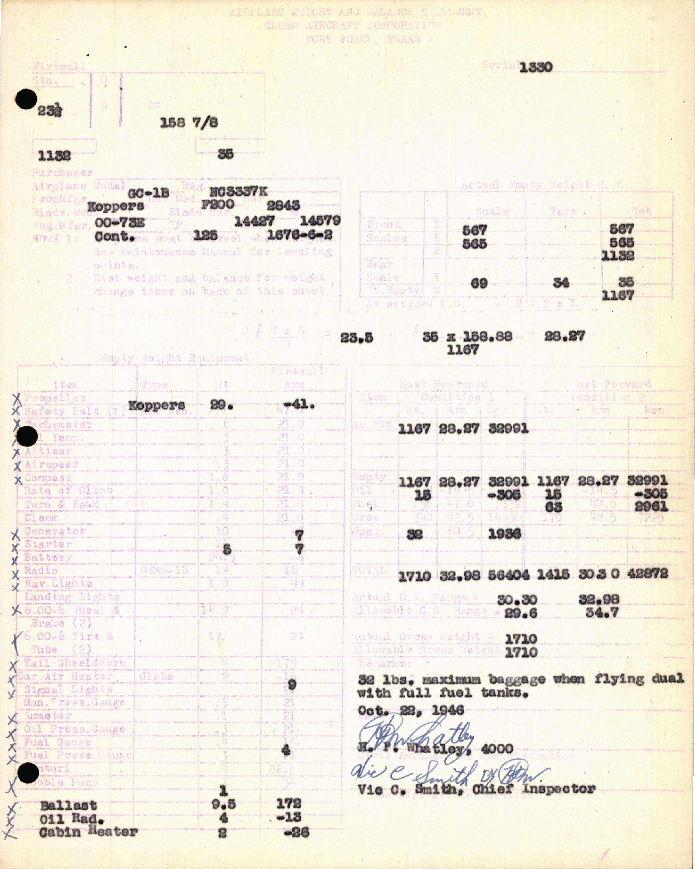 Sample page 7 from AirCorps Library document: Technical Information for Serial Number 1330