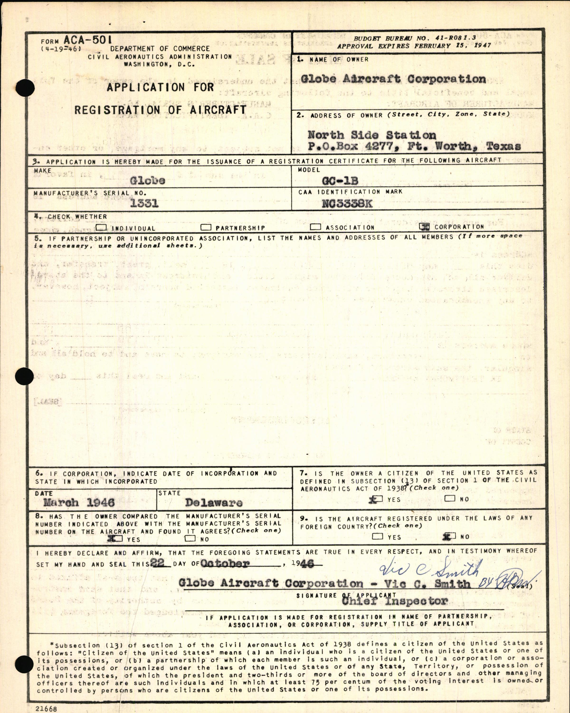 Sample page 3 from AirCorps Library document: Technical Information for Serial Number 1331