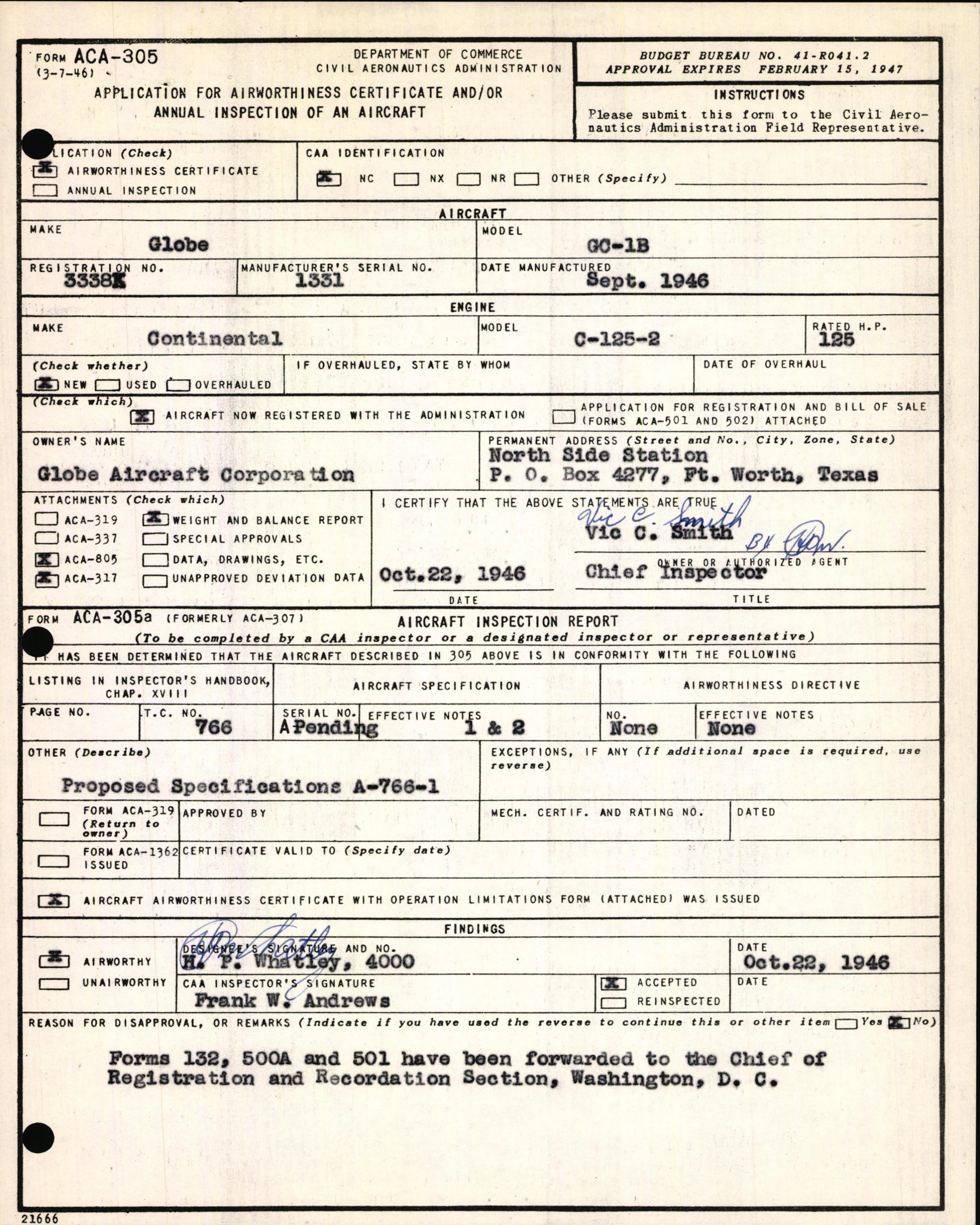 Sample page 5 from AirCorps Library document: Technical Information for Serial Number 1331