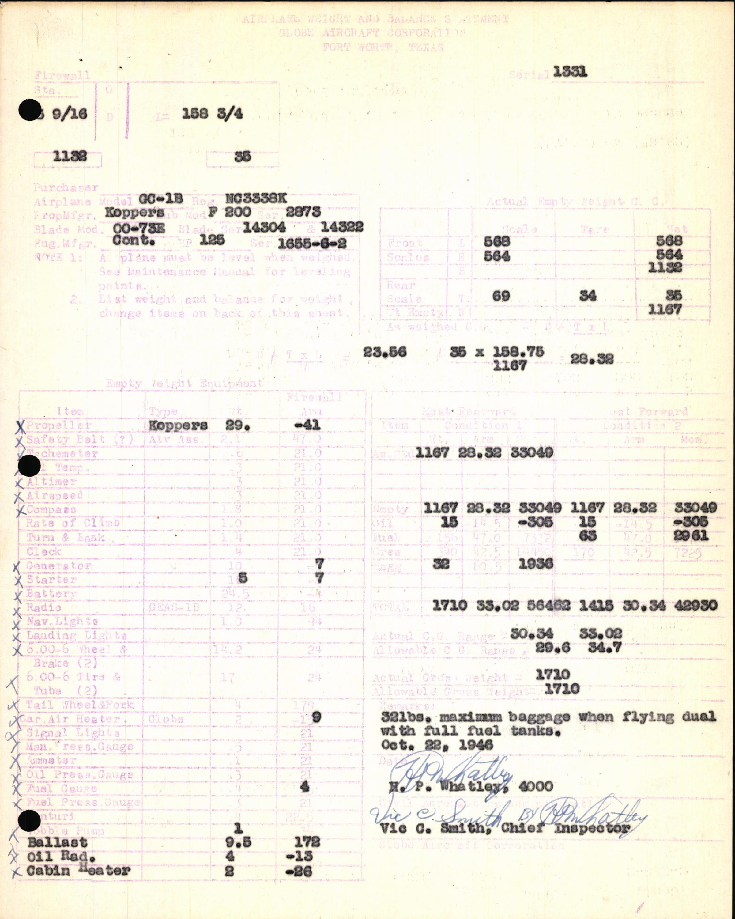 Sample page 7 from AirCorps Library document: Technical Information for Serial Number 1331