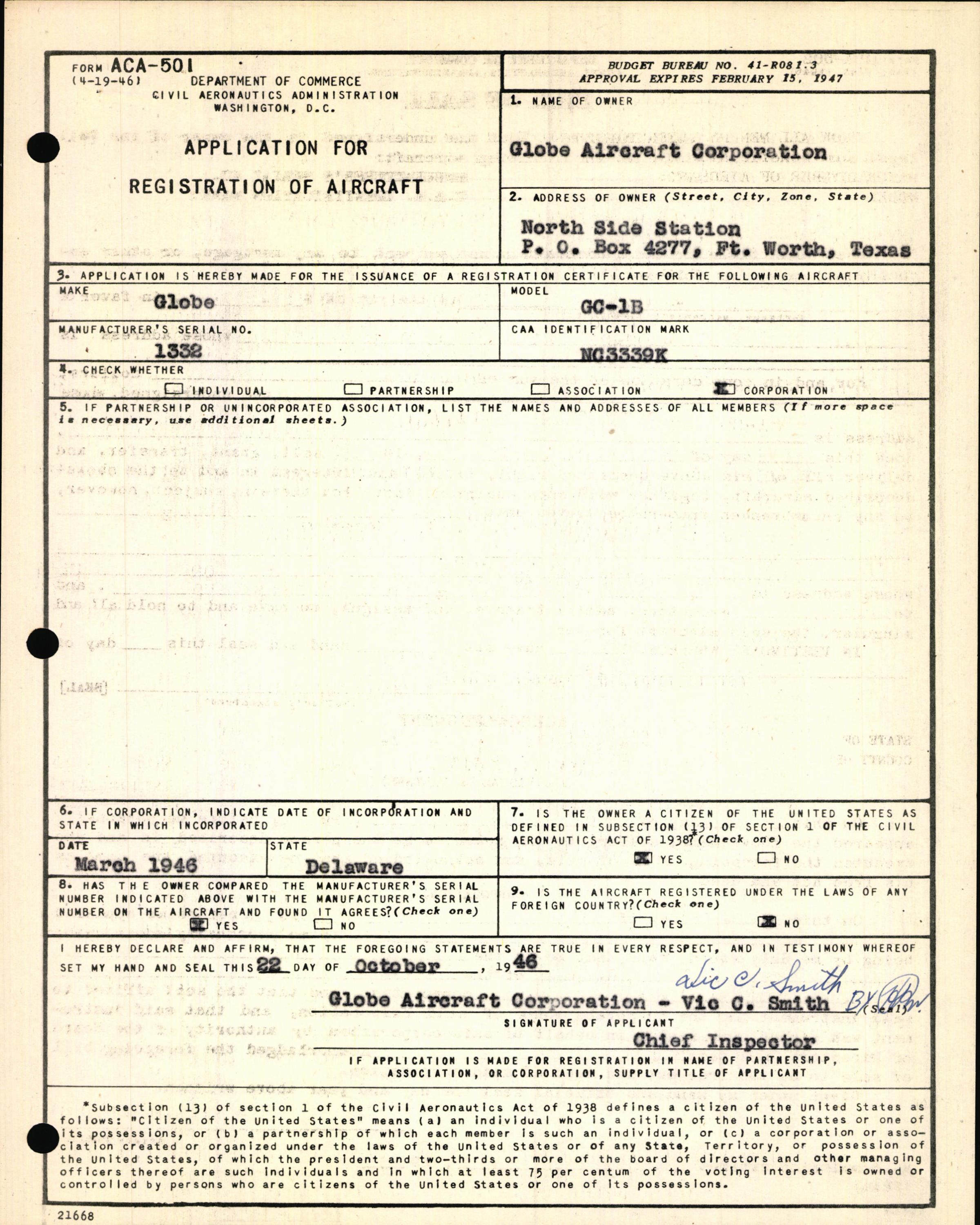 Sample page 5 from AirCorps Library document: Technical Information for Serial Number 1332