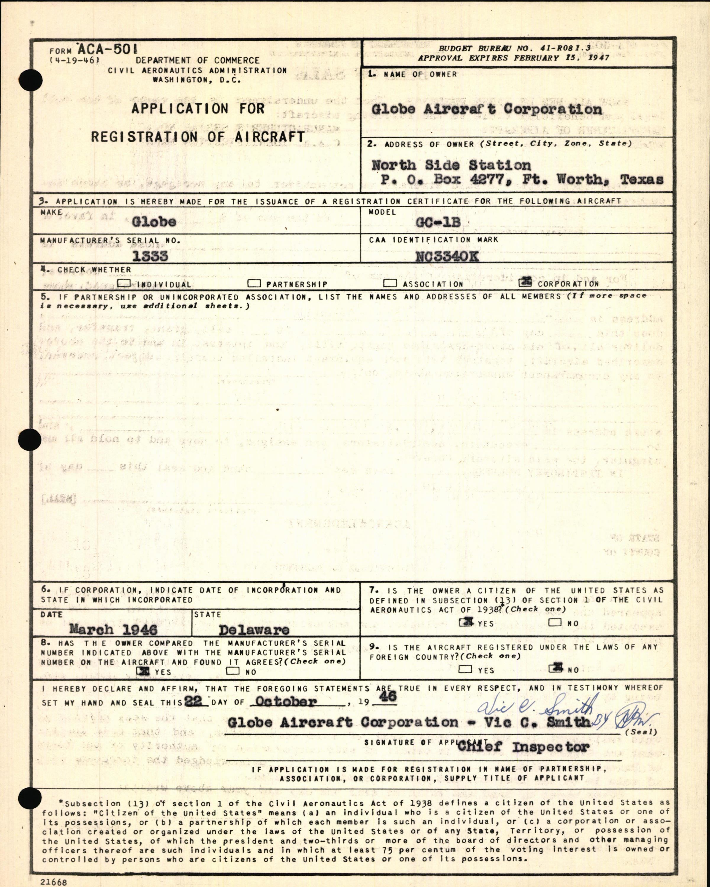 Sample page 5 from AirCorps Library document: Technical Information for Serial Number 1333