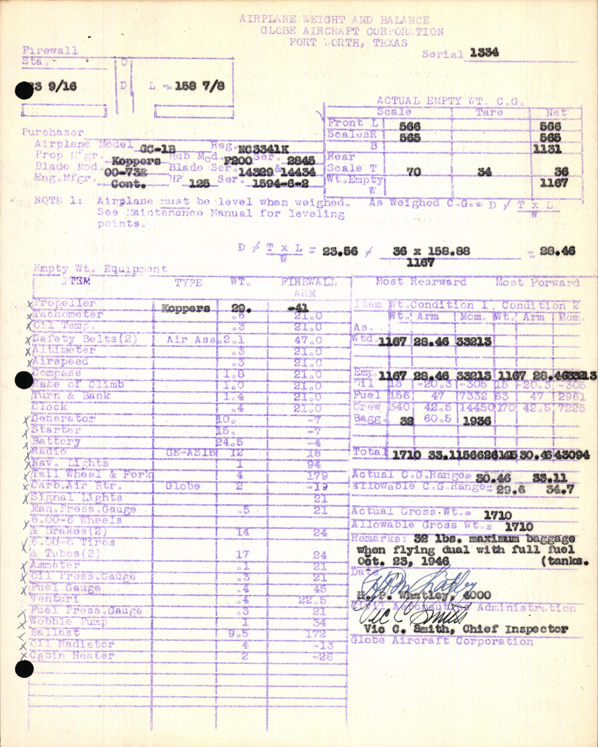 Sample page 7 from AirCorps Library document: Technical Information for Serial Number 1334