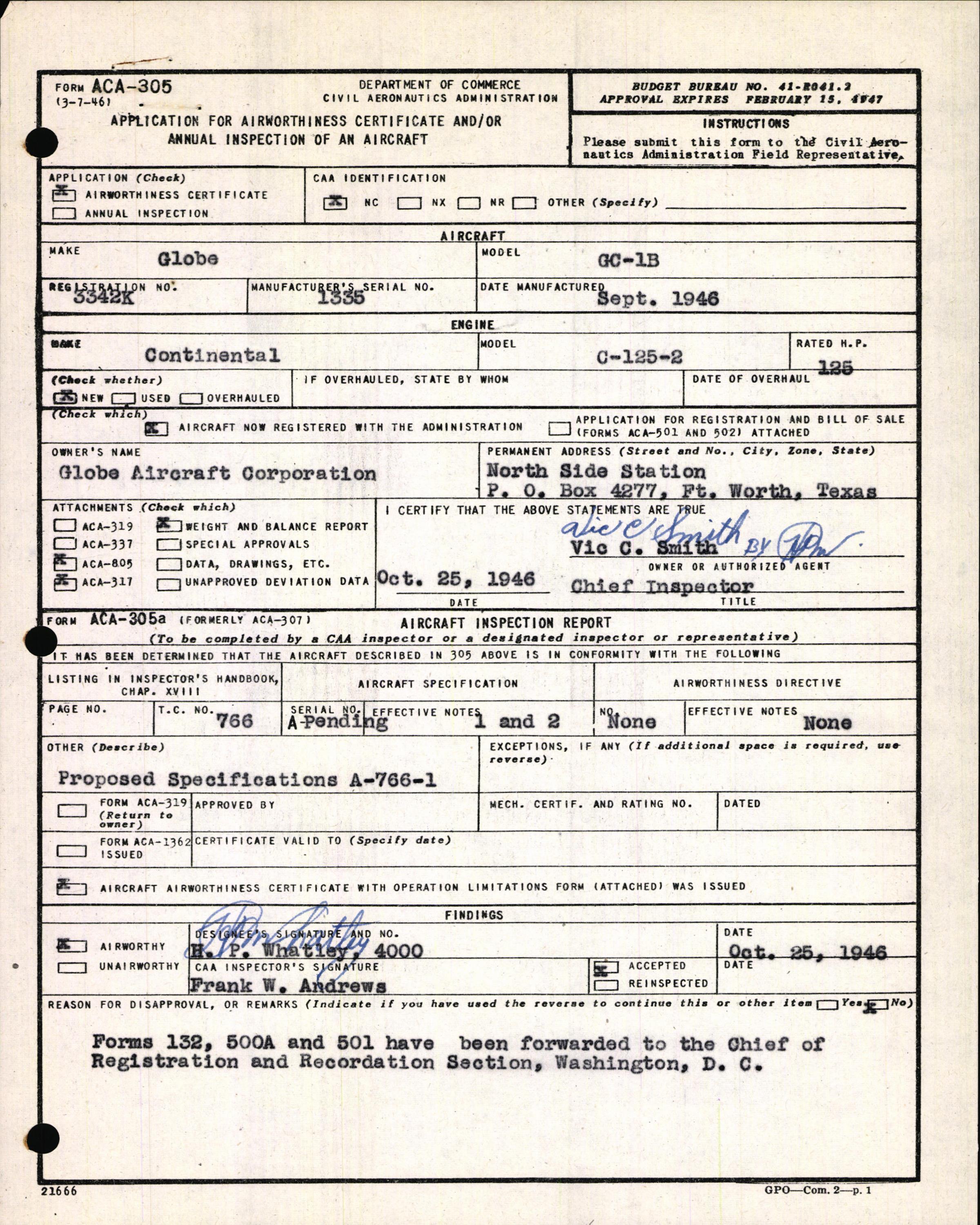 Sample page 3 from AirCorps Library document: Technical Information for Serial Number 1335