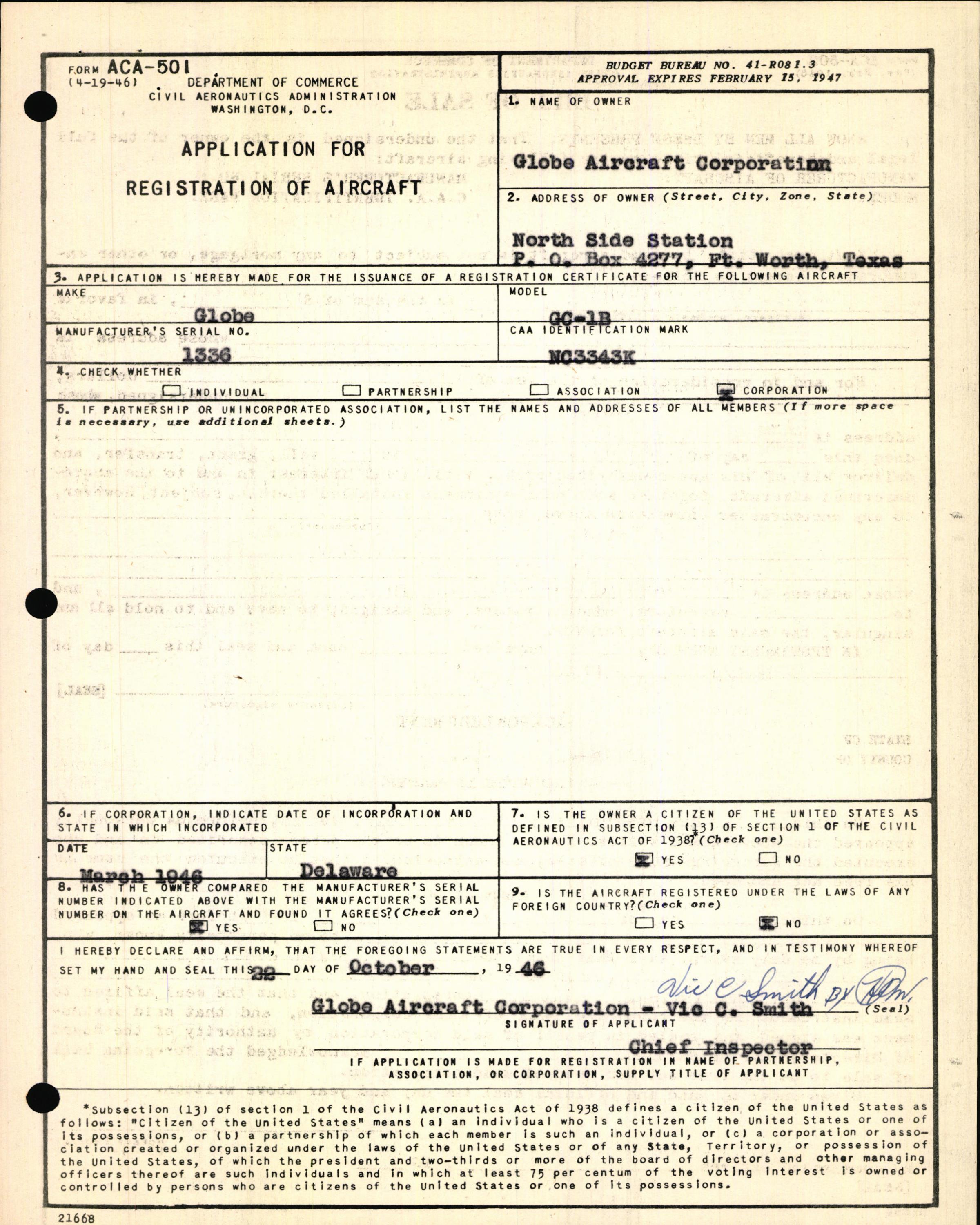 Sample page 5 from AirCorps Library document: Technical Information for Serial Number 1336