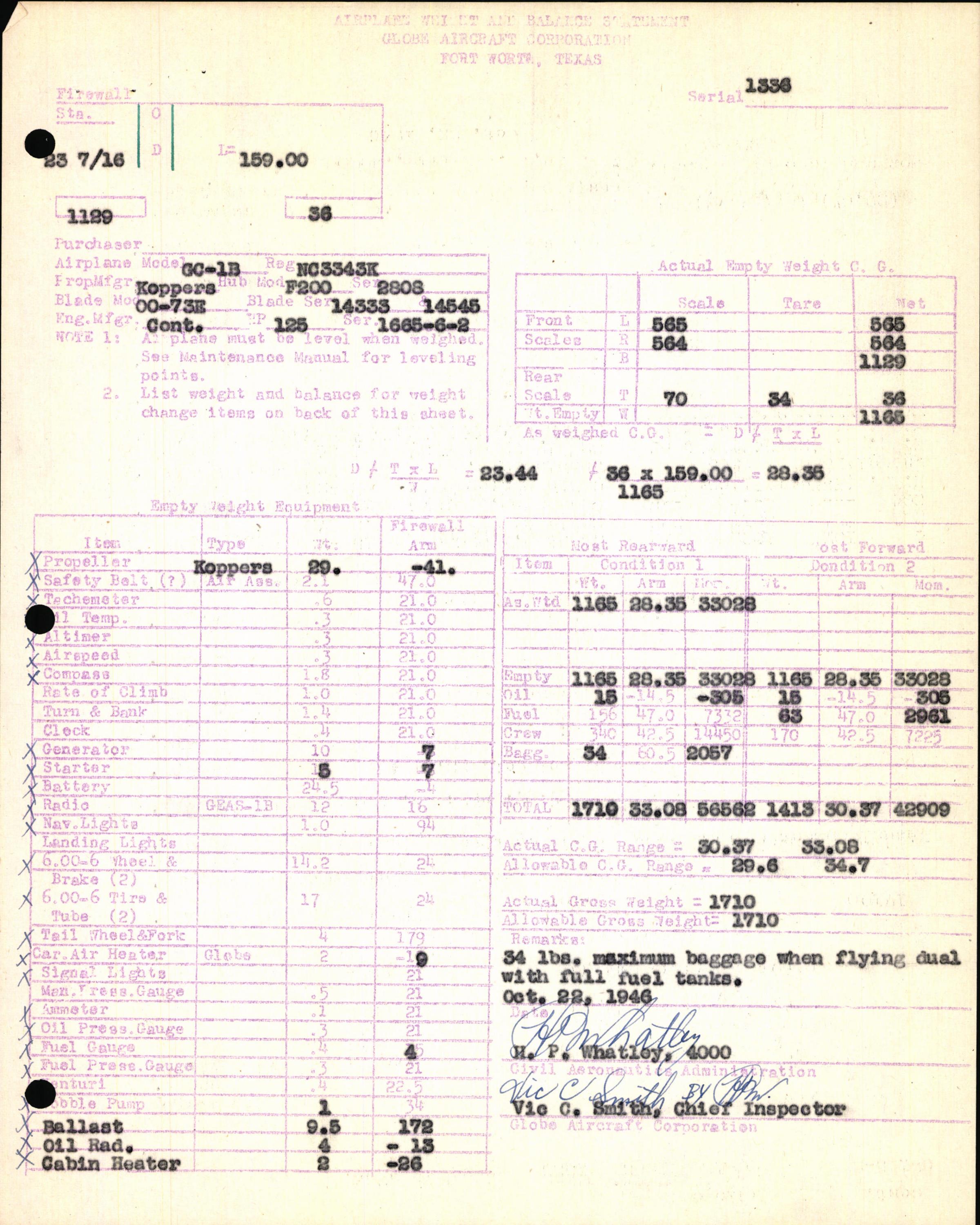 Sample page 7 from AirCorps Library document: Technical Information for Serial Number 1336