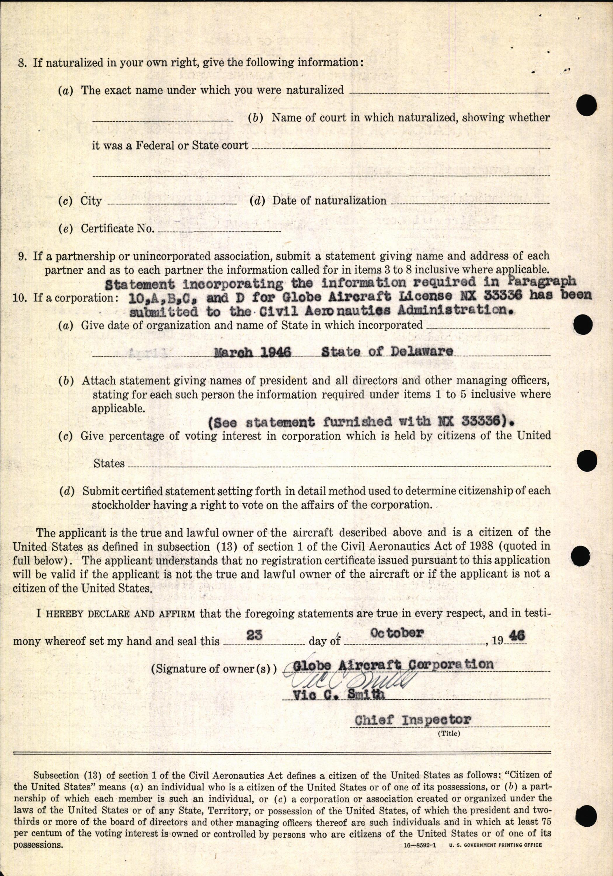 Sample page 6 from AirCorps Library document: Technical Information for Serial Number 1337