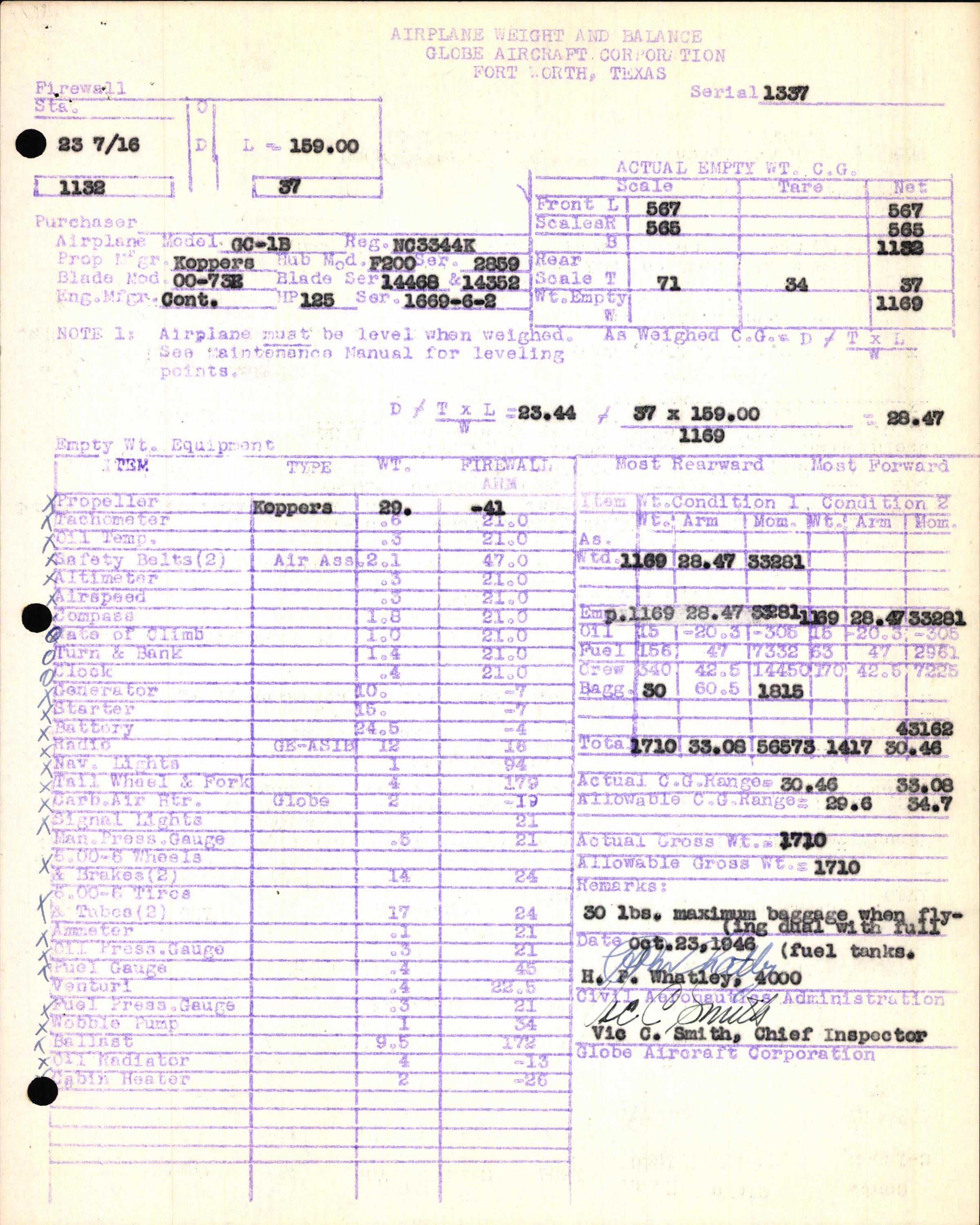 Sample page 7 from AirCorps Library document: Technical Information for Serial Number 1337