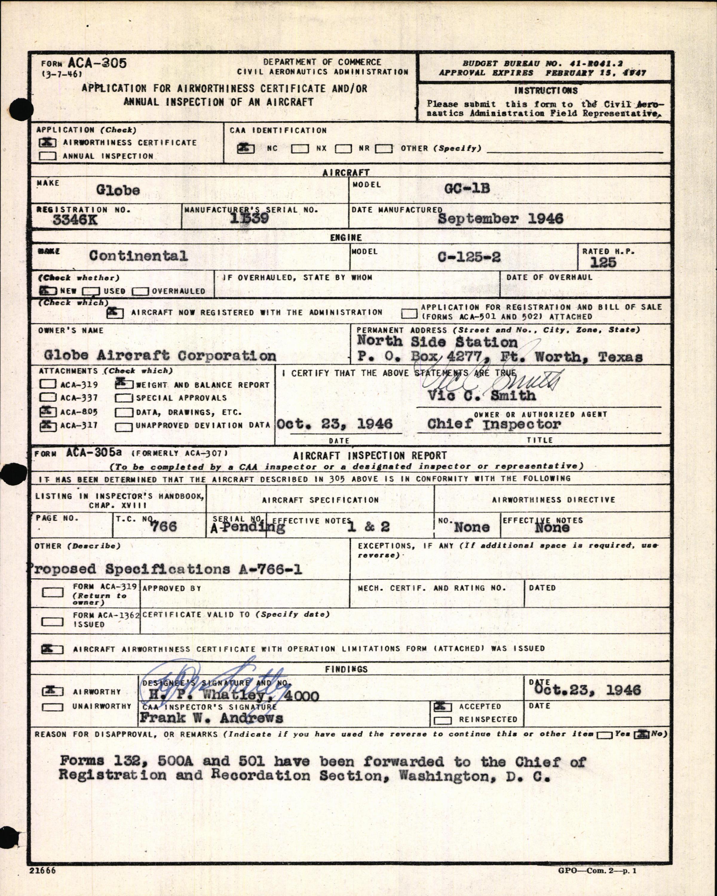 Sample page 5 from AirCorps Library document: Technical Information for Serial Number 1339