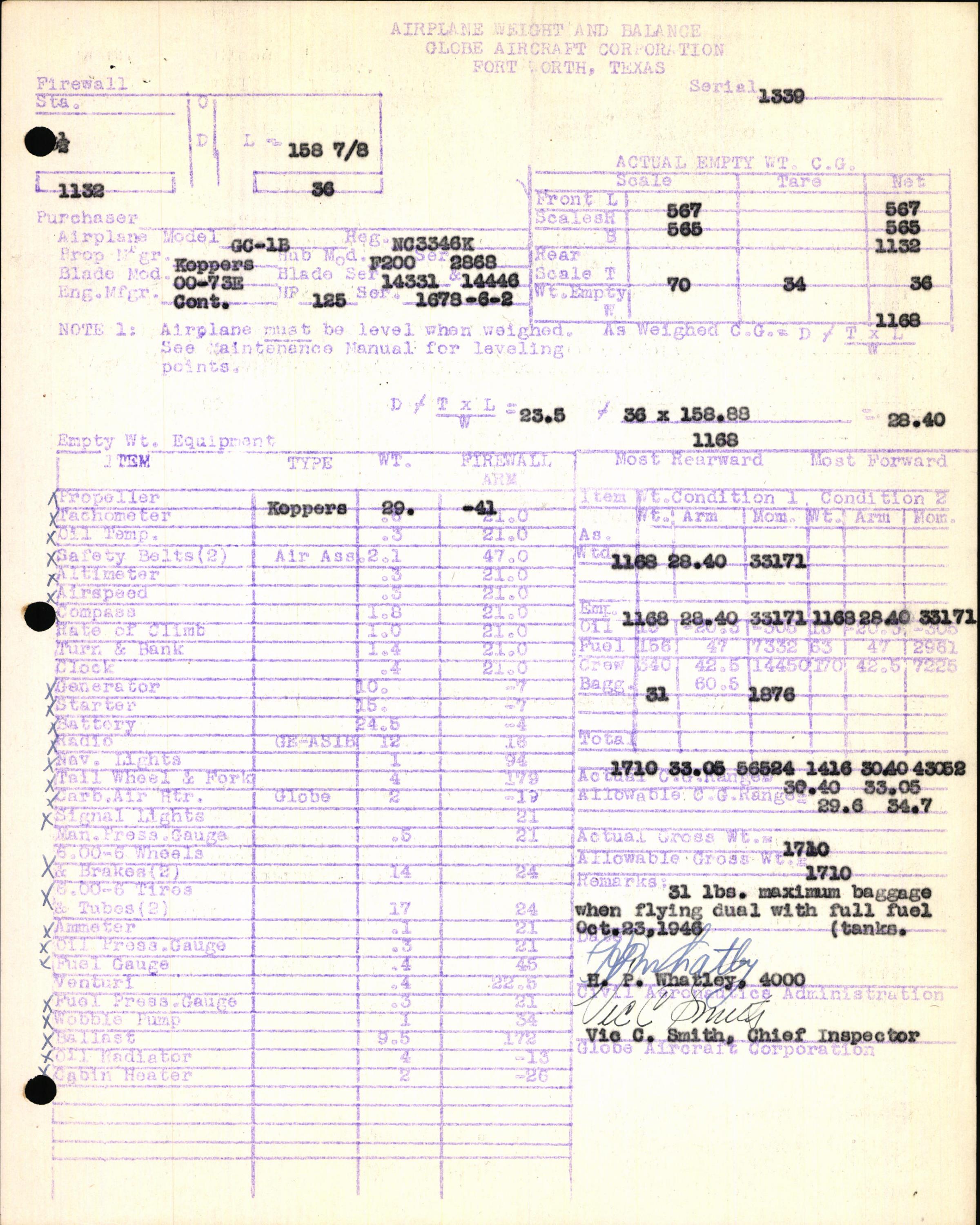 Sample page 7 from AirCorps Library document: Technical Information for Serial Number 1339