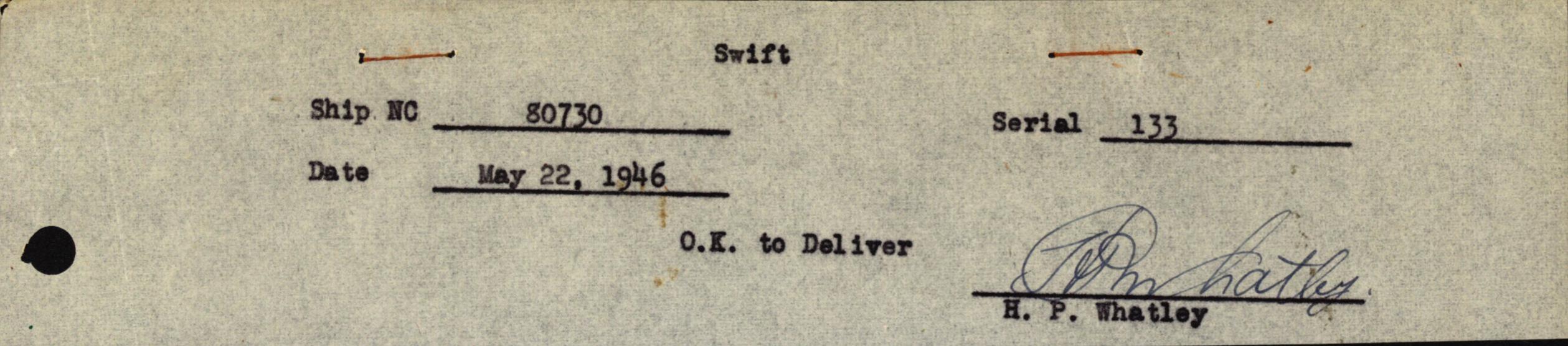 Sample page 3 from AirCorps Library document: Technical Information for Serial Number 133