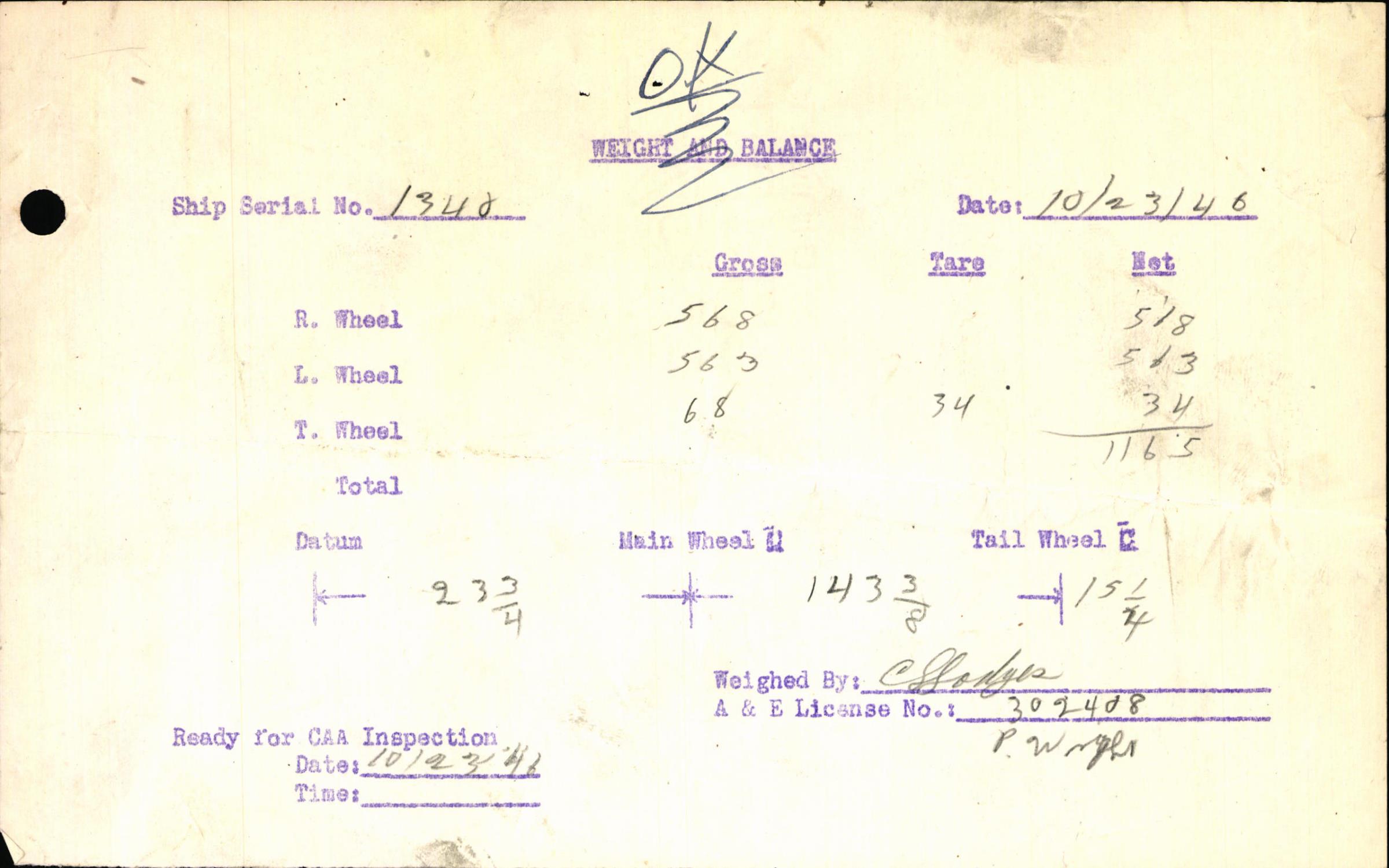 Sample page 5 from AirCorps Library document: Technical Information for Serial Number 1340