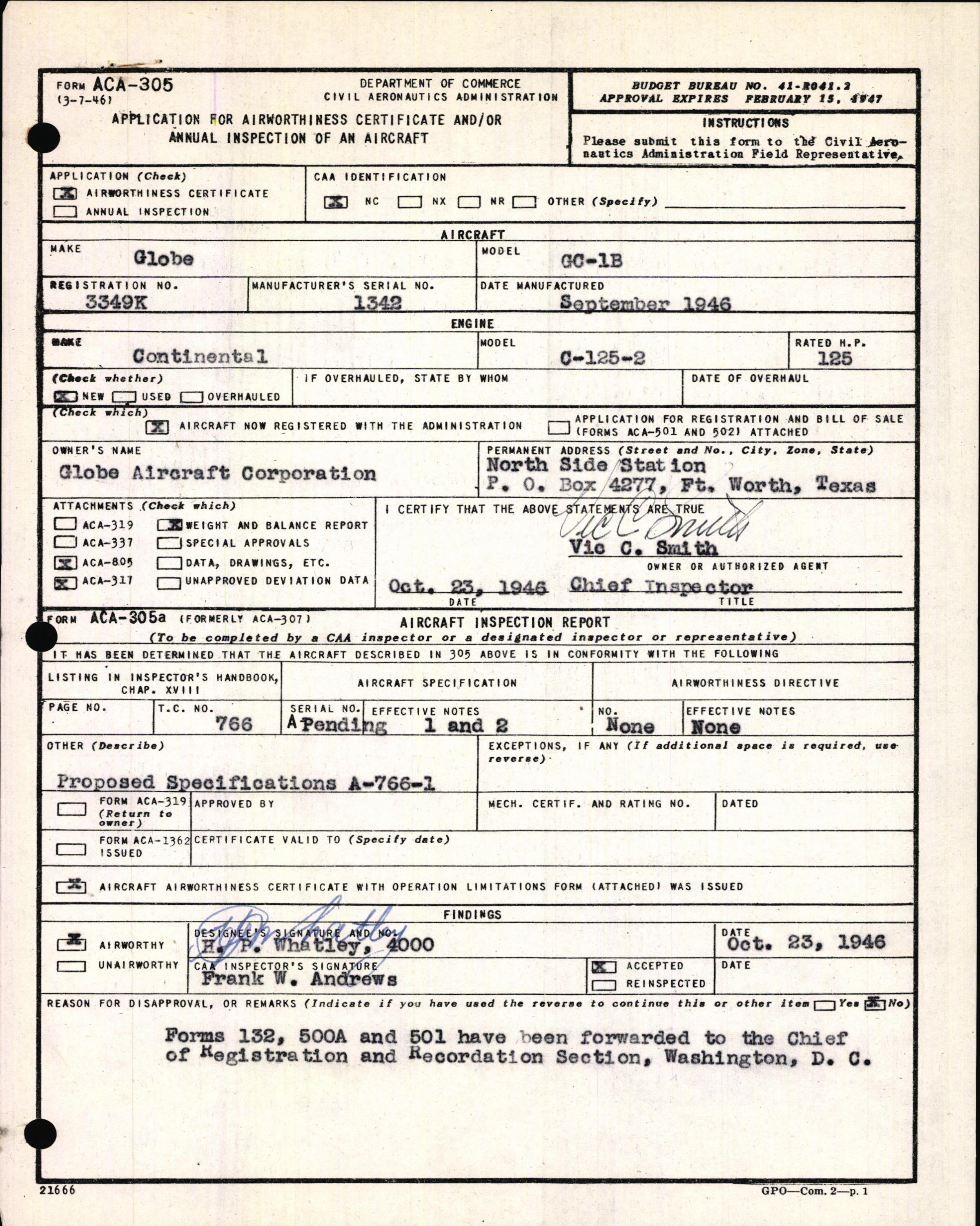 Sample page 3 from AirCorps Library document: Technical Information for Serial Number 1342