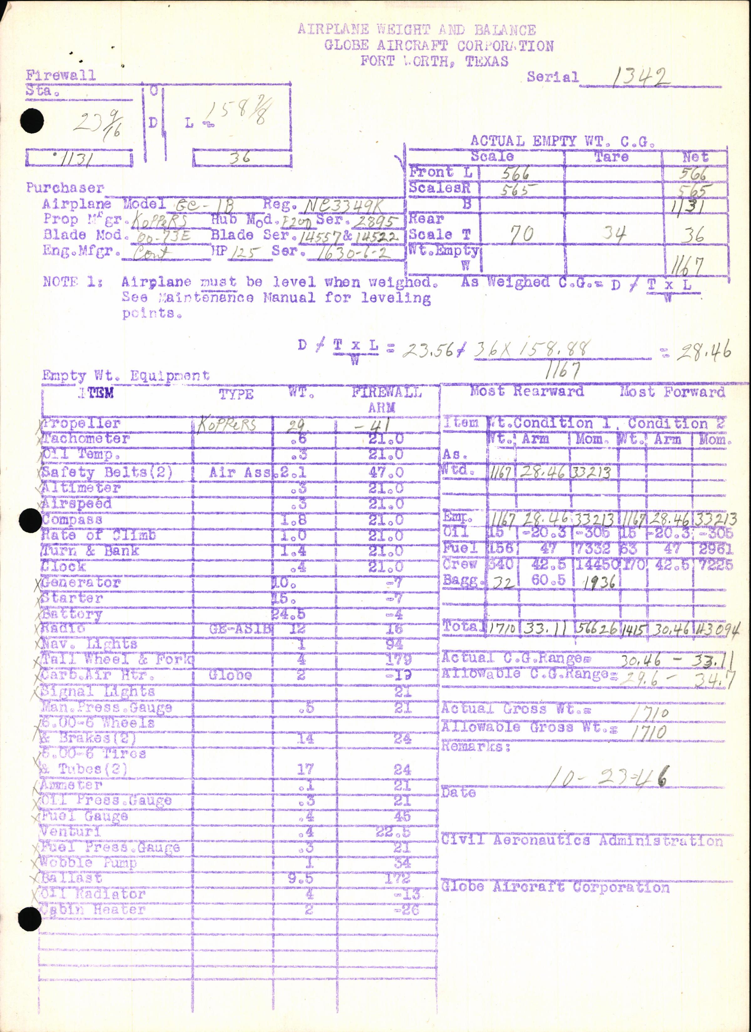 Sample page 7 from AirCorps Library document: Technical Information for Serial Number 1342