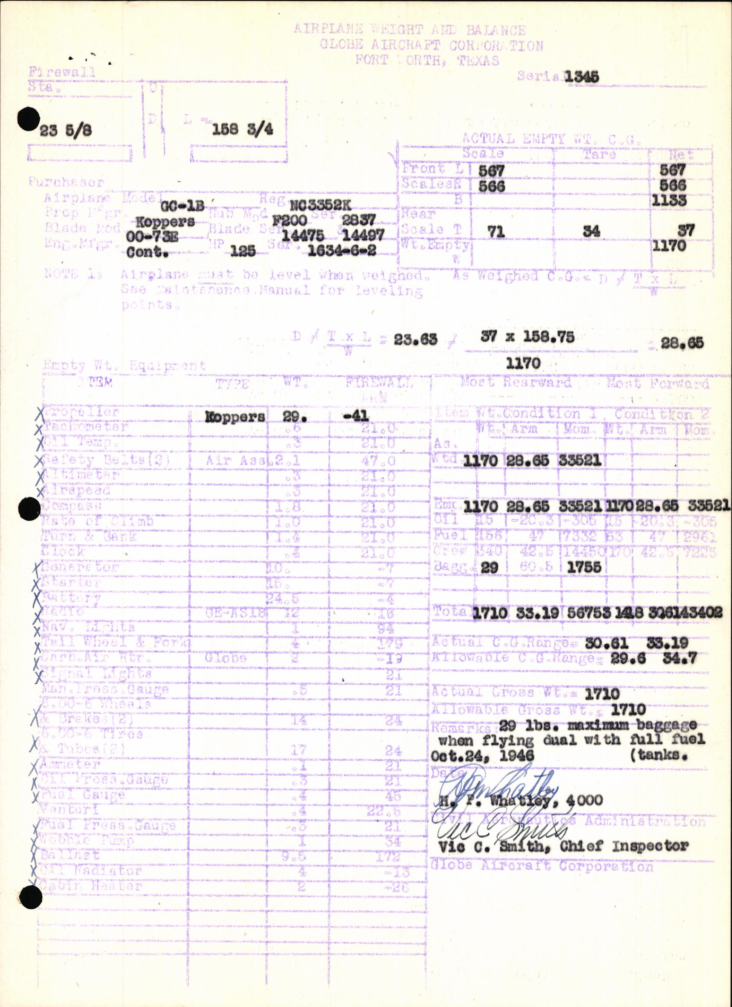 Sample page 7 from AirCorps Library document: Technical Information for Serial Number 1345