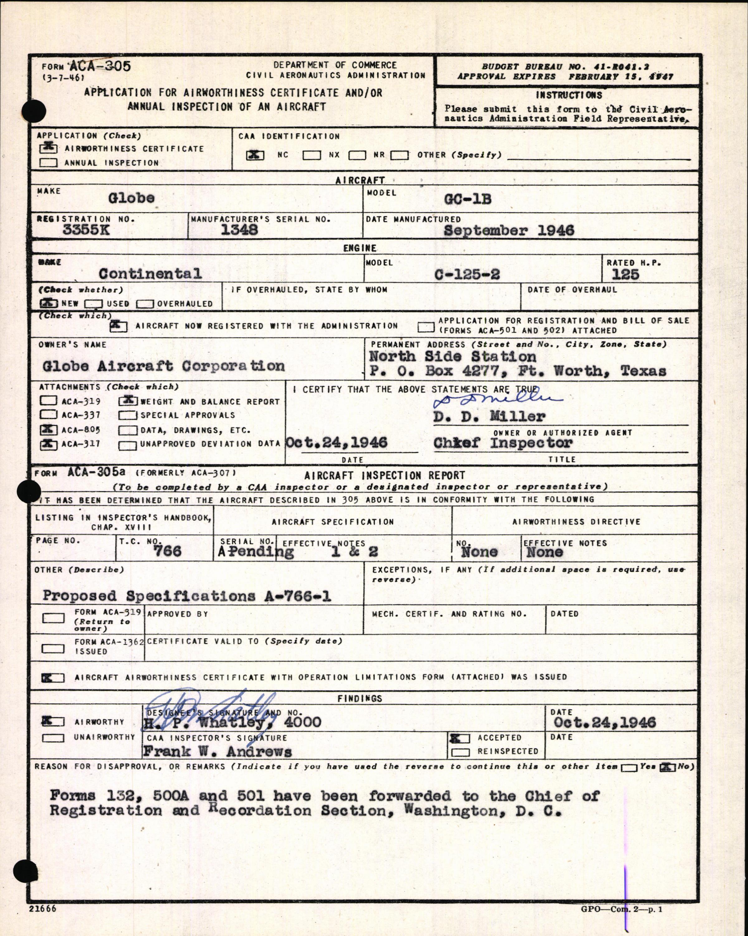 Sample page 3 from AirCorps Library document: Technical Information for Serial Number 1348