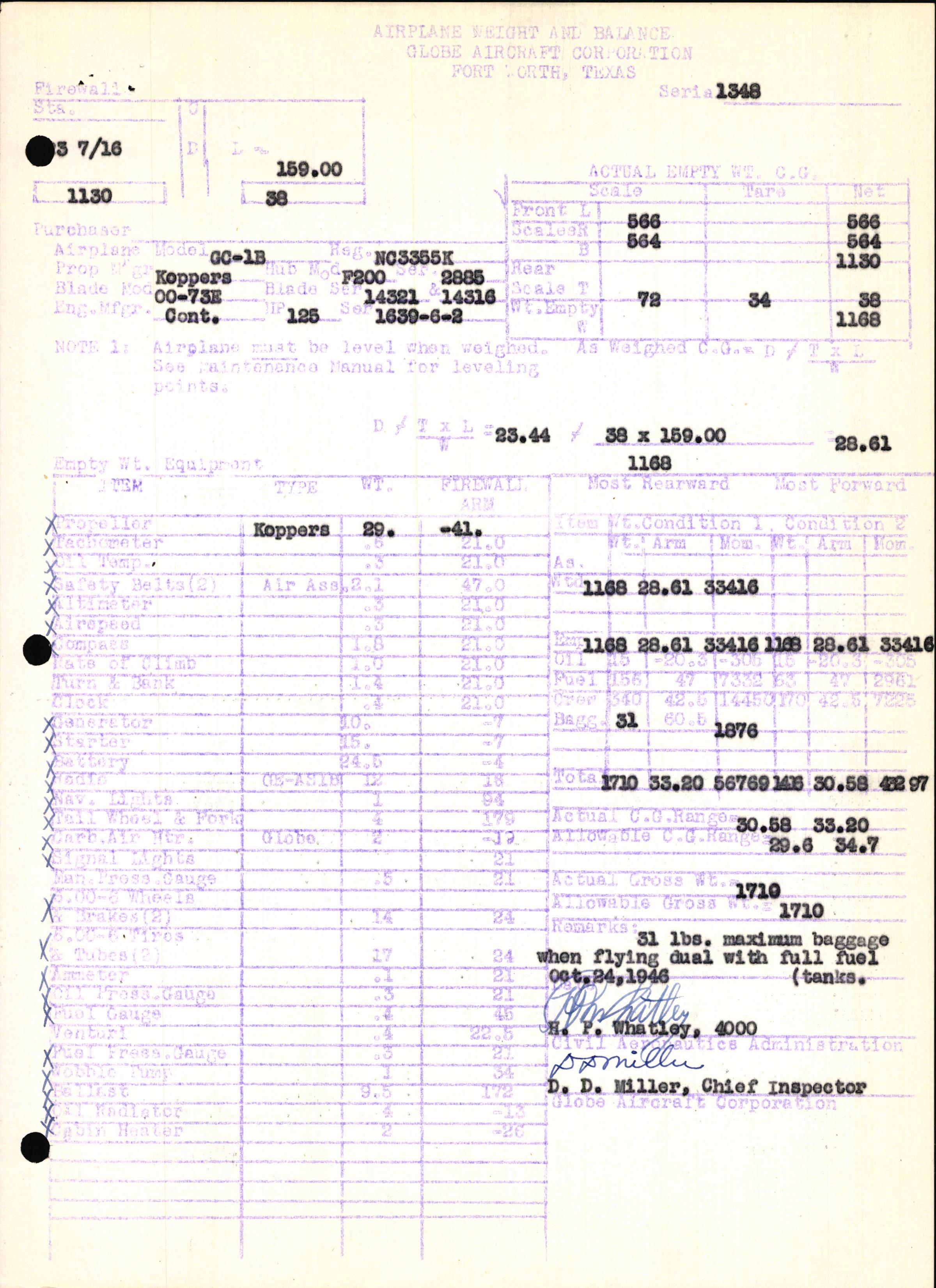 Sample page 7 from AirCorps Library document: Technical Information for Serial Number 1348