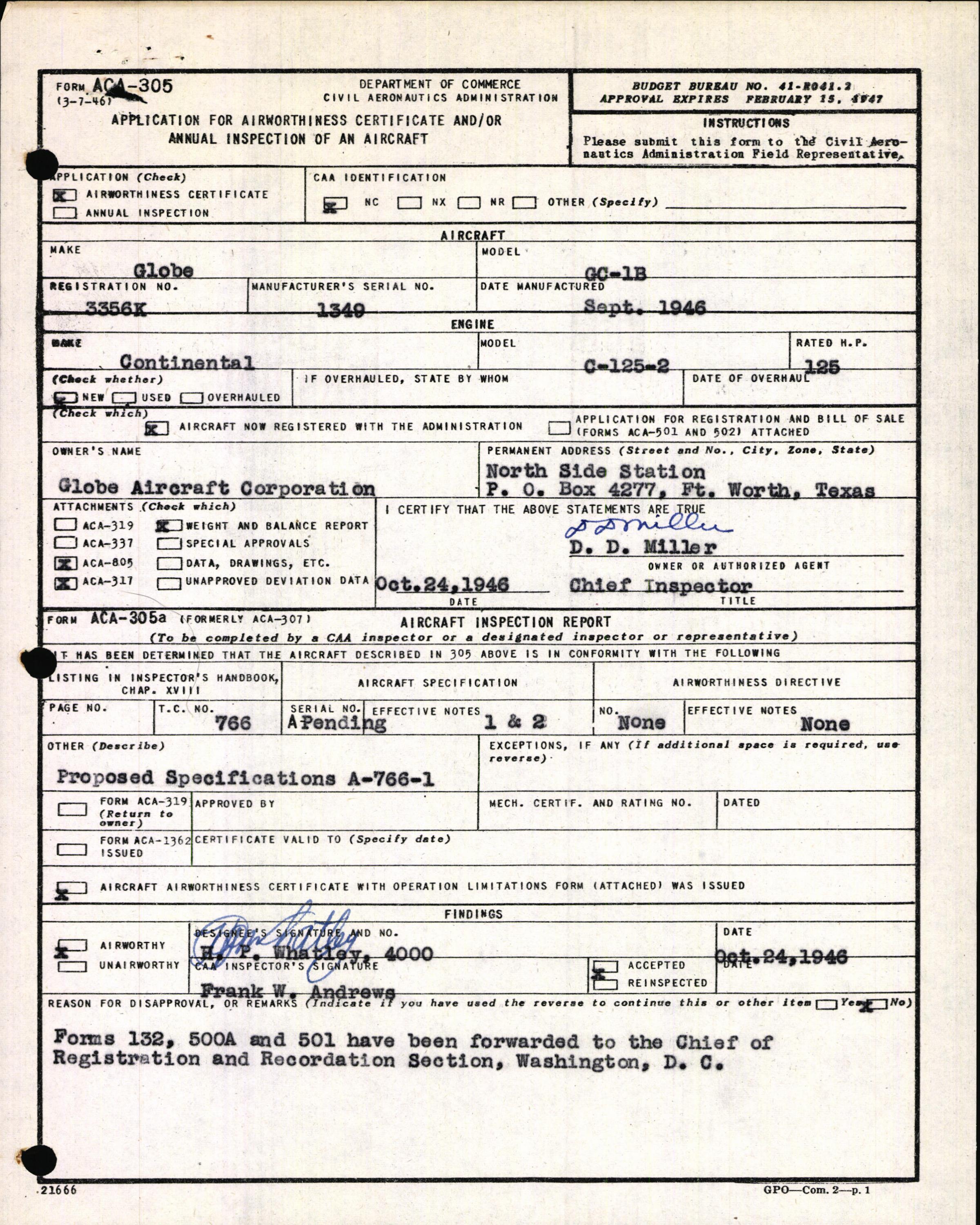 Sample page 3 from AirCorps Library document: Technical Information for Serial Number 1349