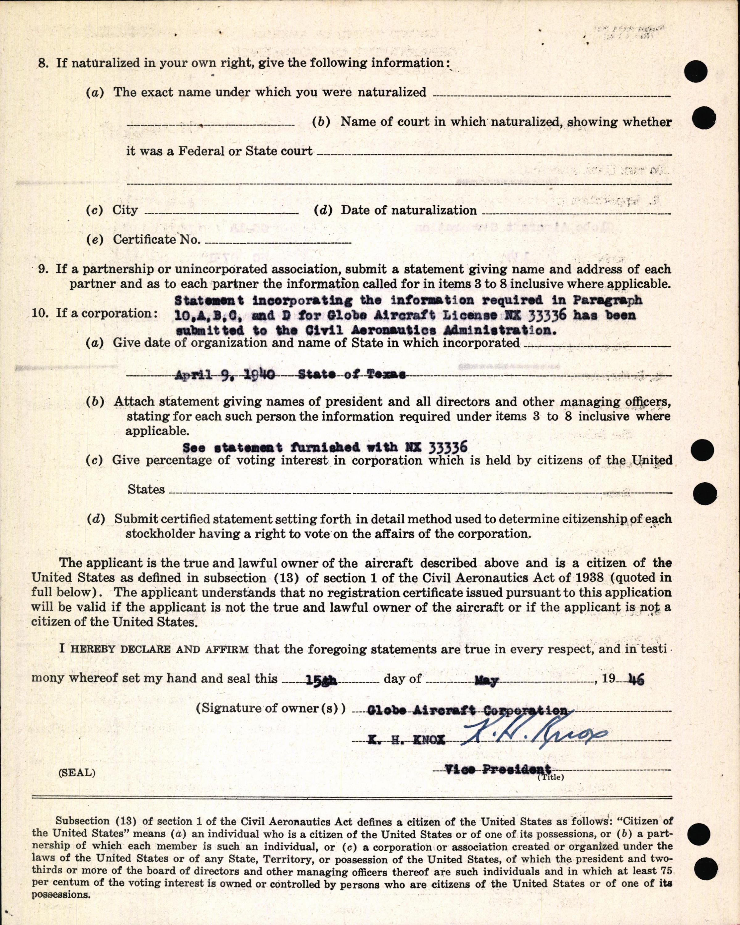 Sample page 6 from AirCorps Library document: Technical Information for Serial Number 134