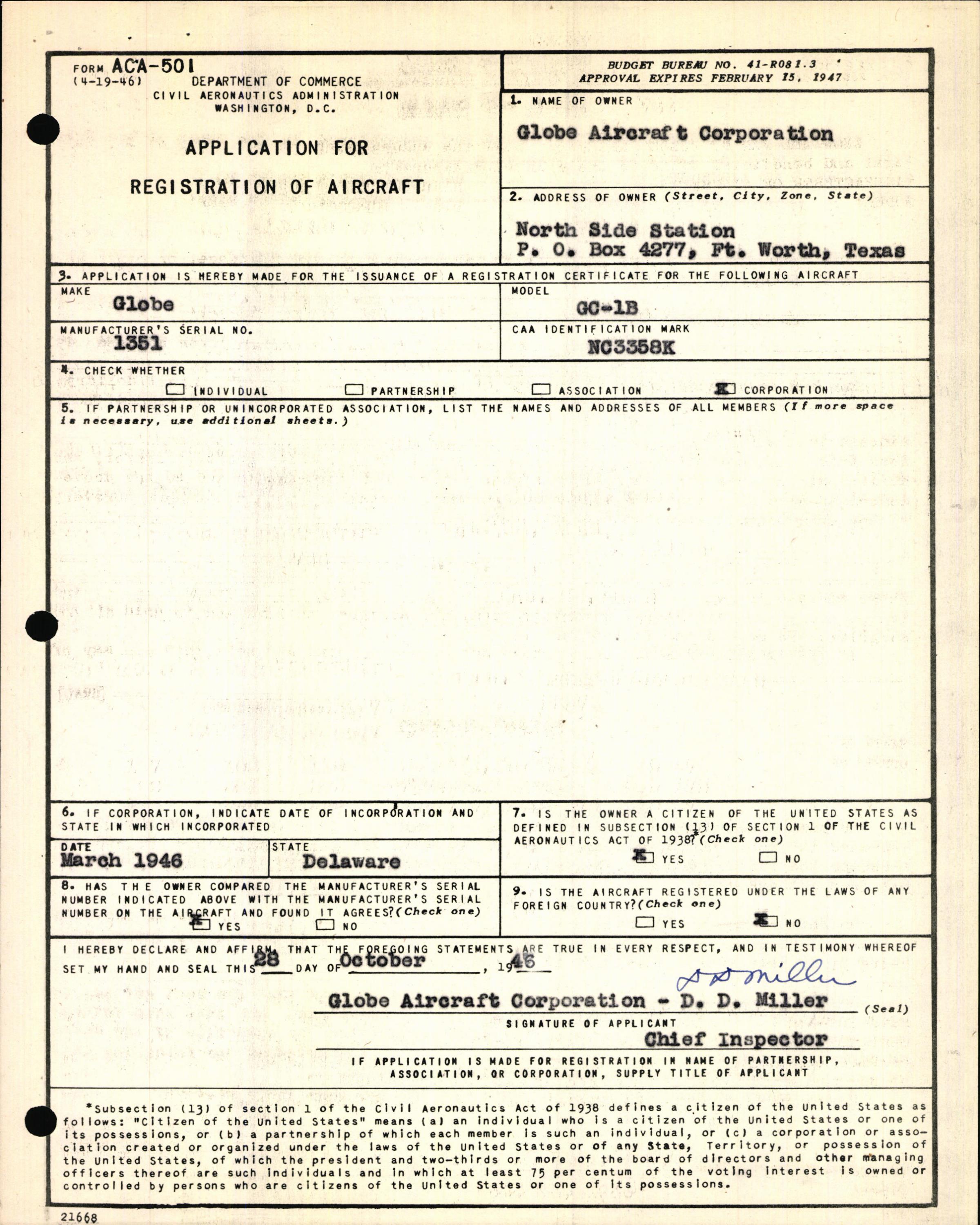 Sample page 5 from AirCorps Library document: Technical Information for Serial Number 1351