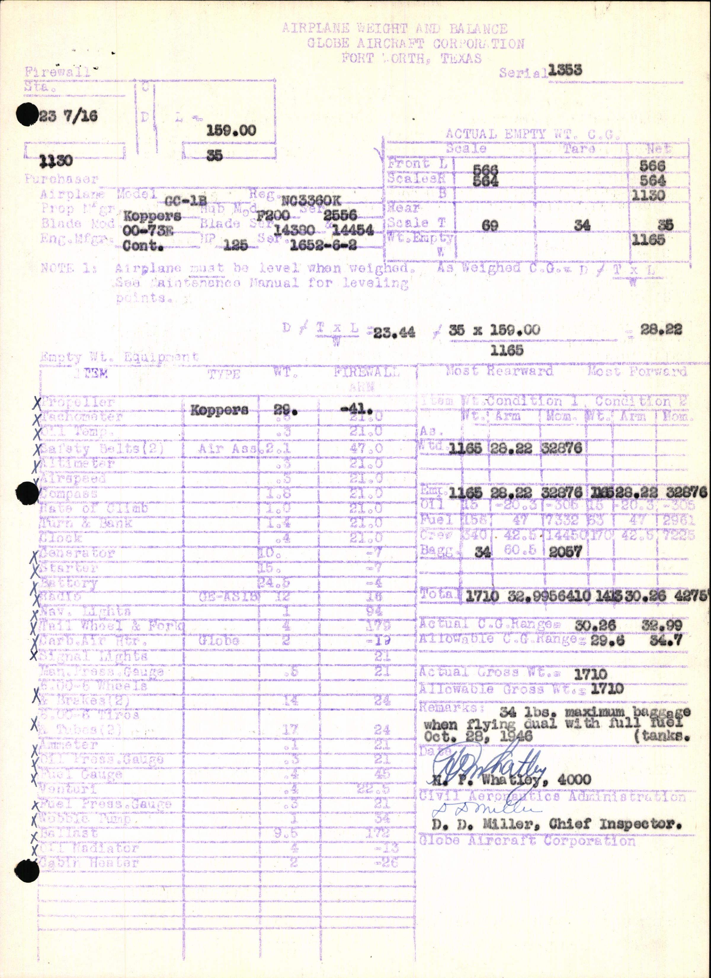 Sample page 7 from AirCorps Library document: Technical Information for Serial Number 1353