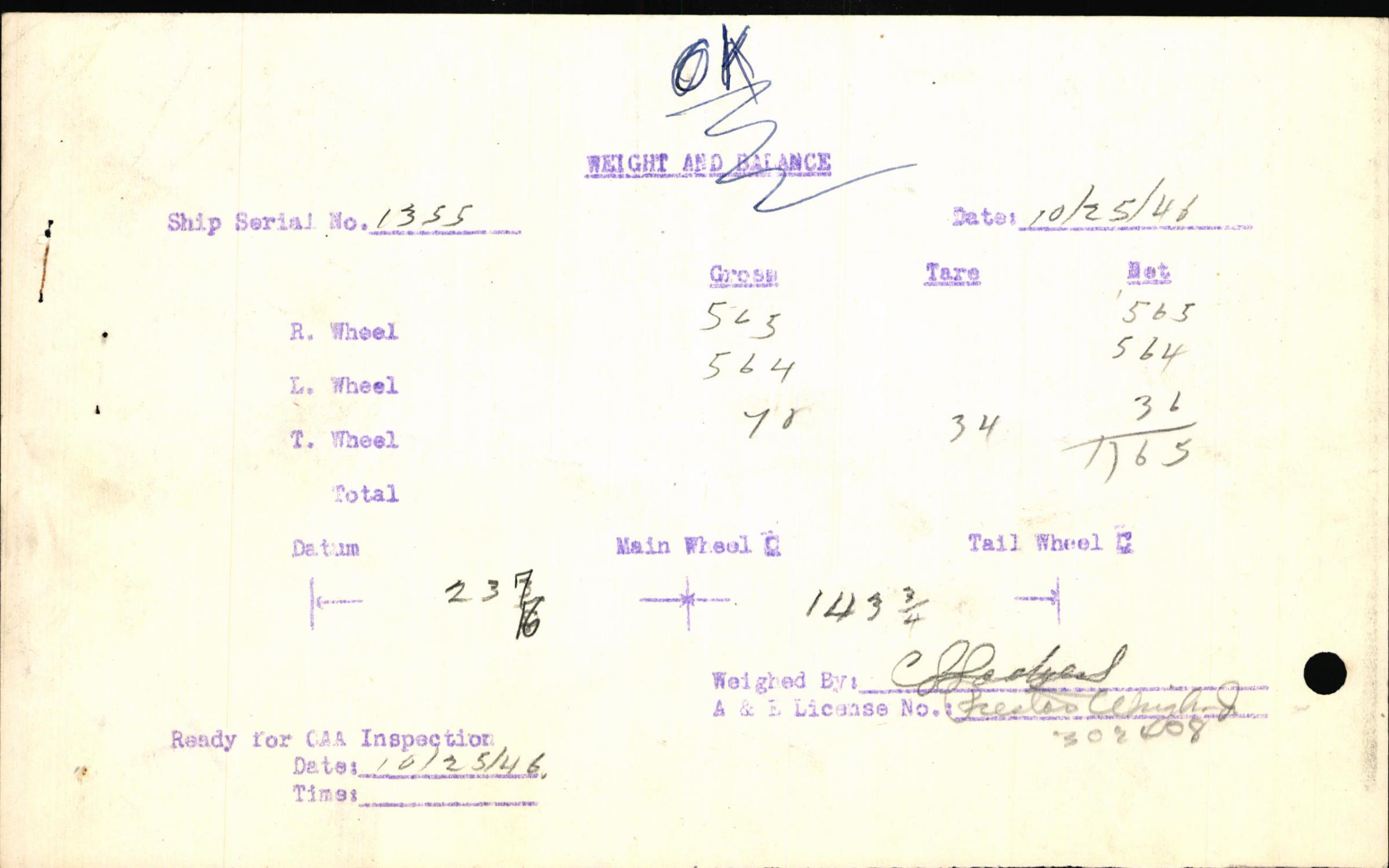 Sample page 5 from AirCorps Library document: Technical Information for Serial Number 1355