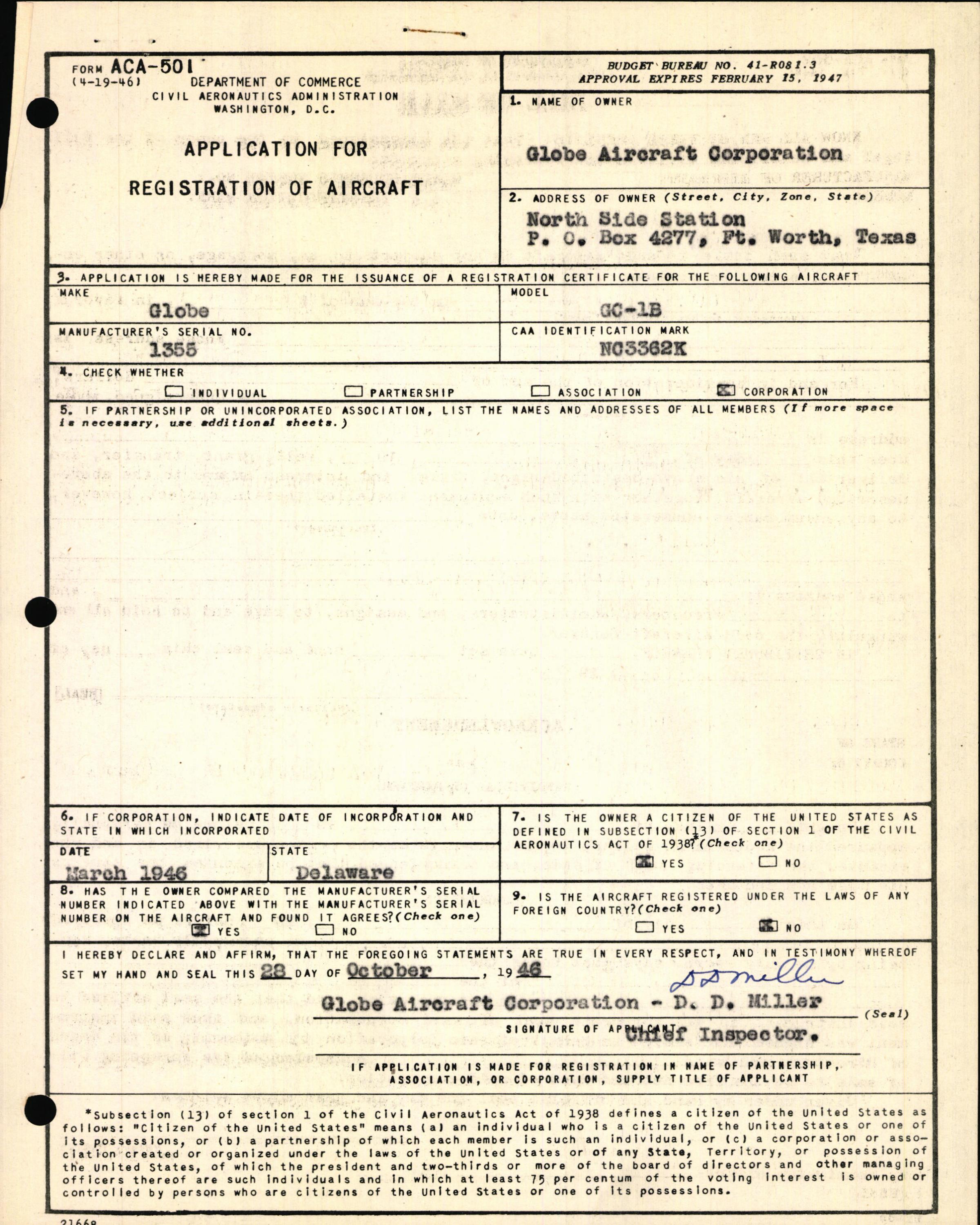 Sample page 7 from AirCorps Library document: Technical Information for Serial Number 1355