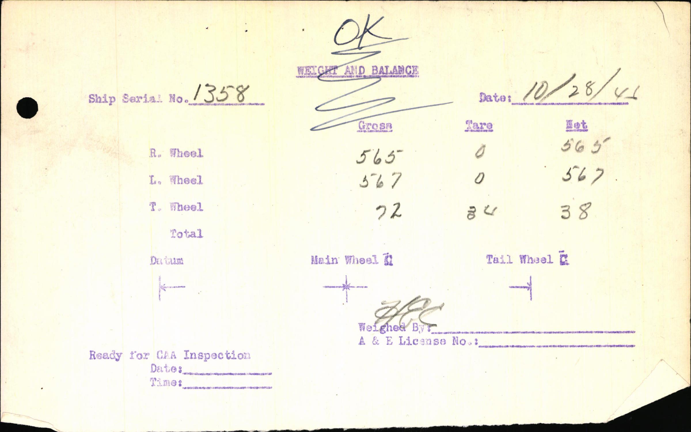 Sample page 5 from AirCorps Library document: Technical Information for Serial Number 1358