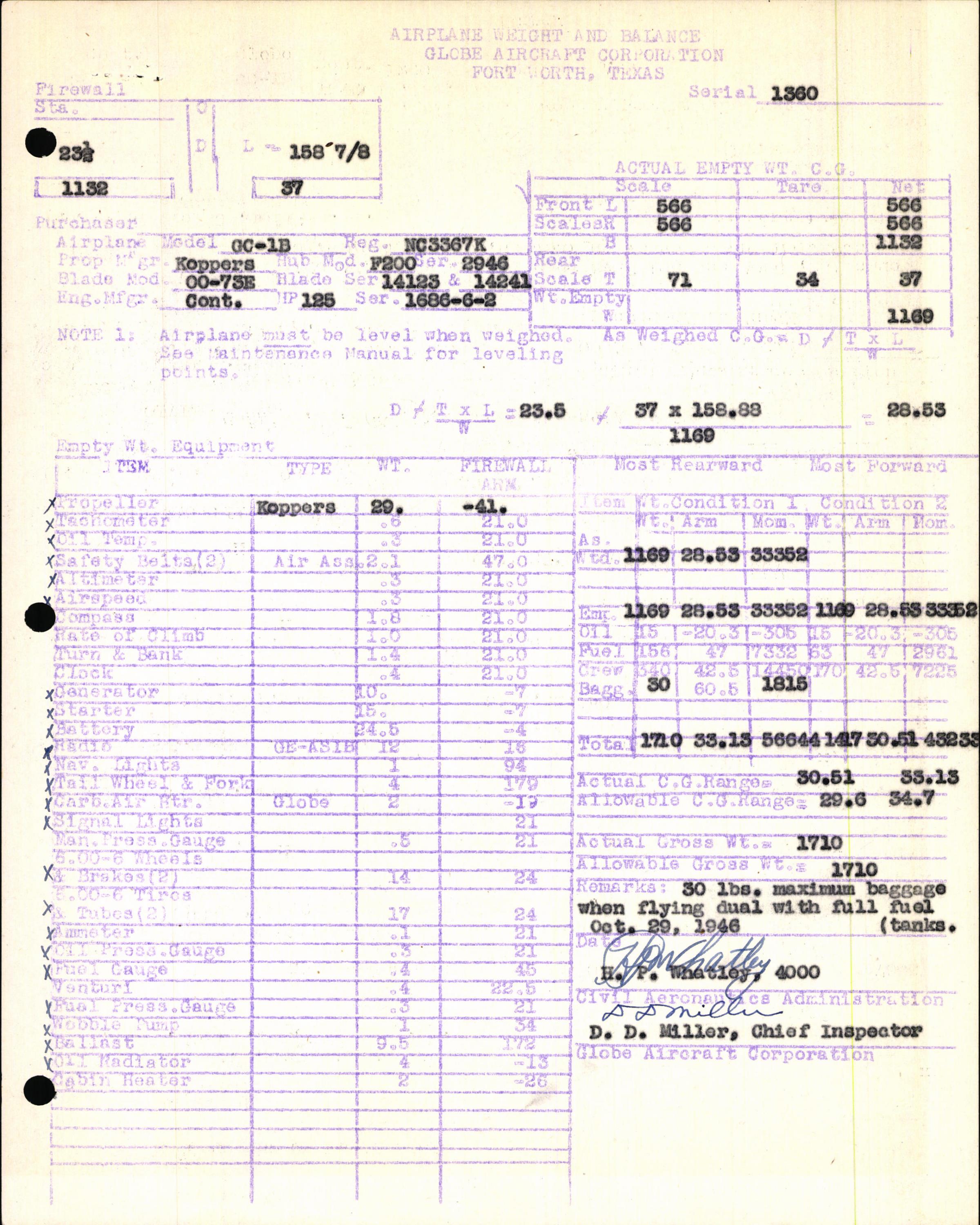 Sample page 7 from AirCorps Library document: Technical Information for Serial Number 1360