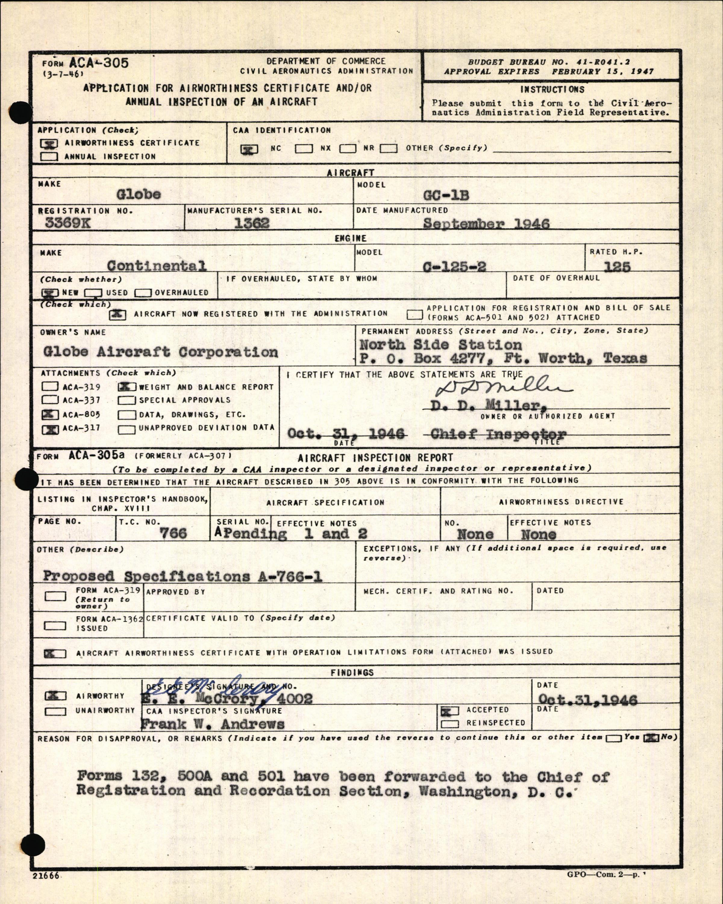 Sample page 3 from AirCorps Library document: Technical Information for Serial Number 1362