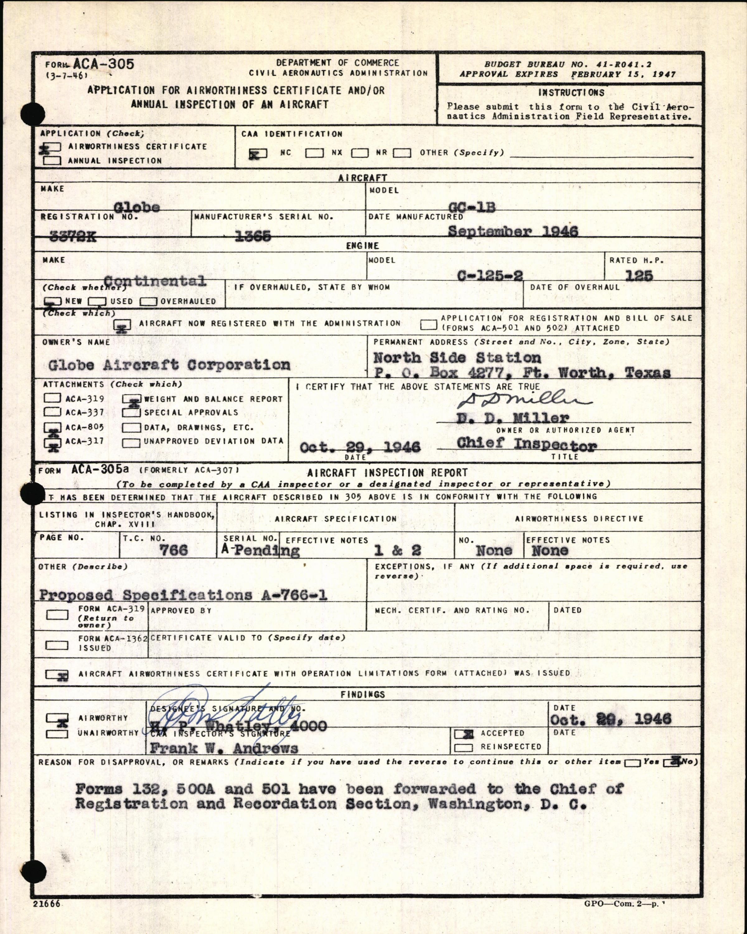 Sample page 3 from AirCorps Library document: Technical Information for Serial Number 1365