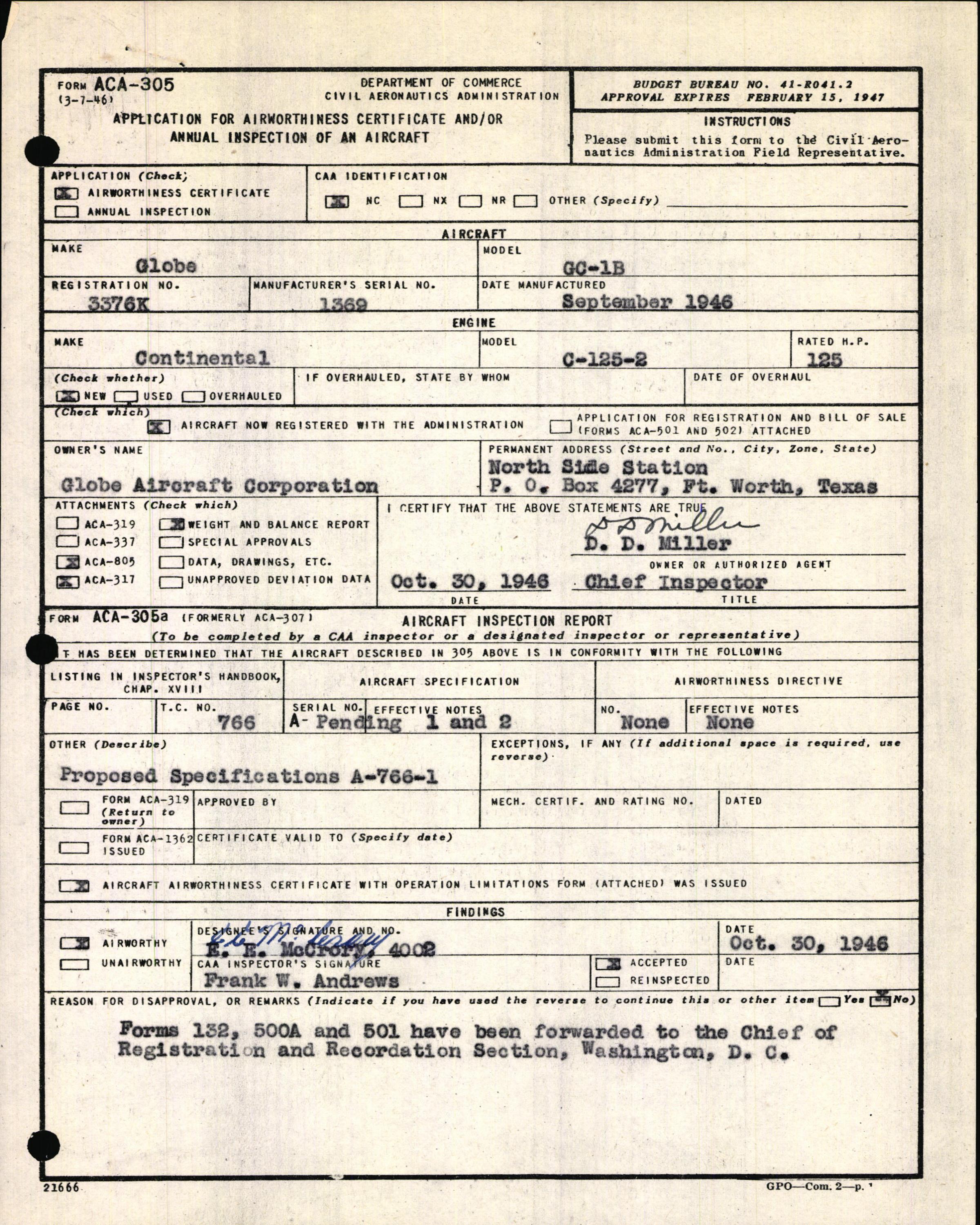 Sample page 3 from AirCorps Library document: Technical Information for Serial Number 1369