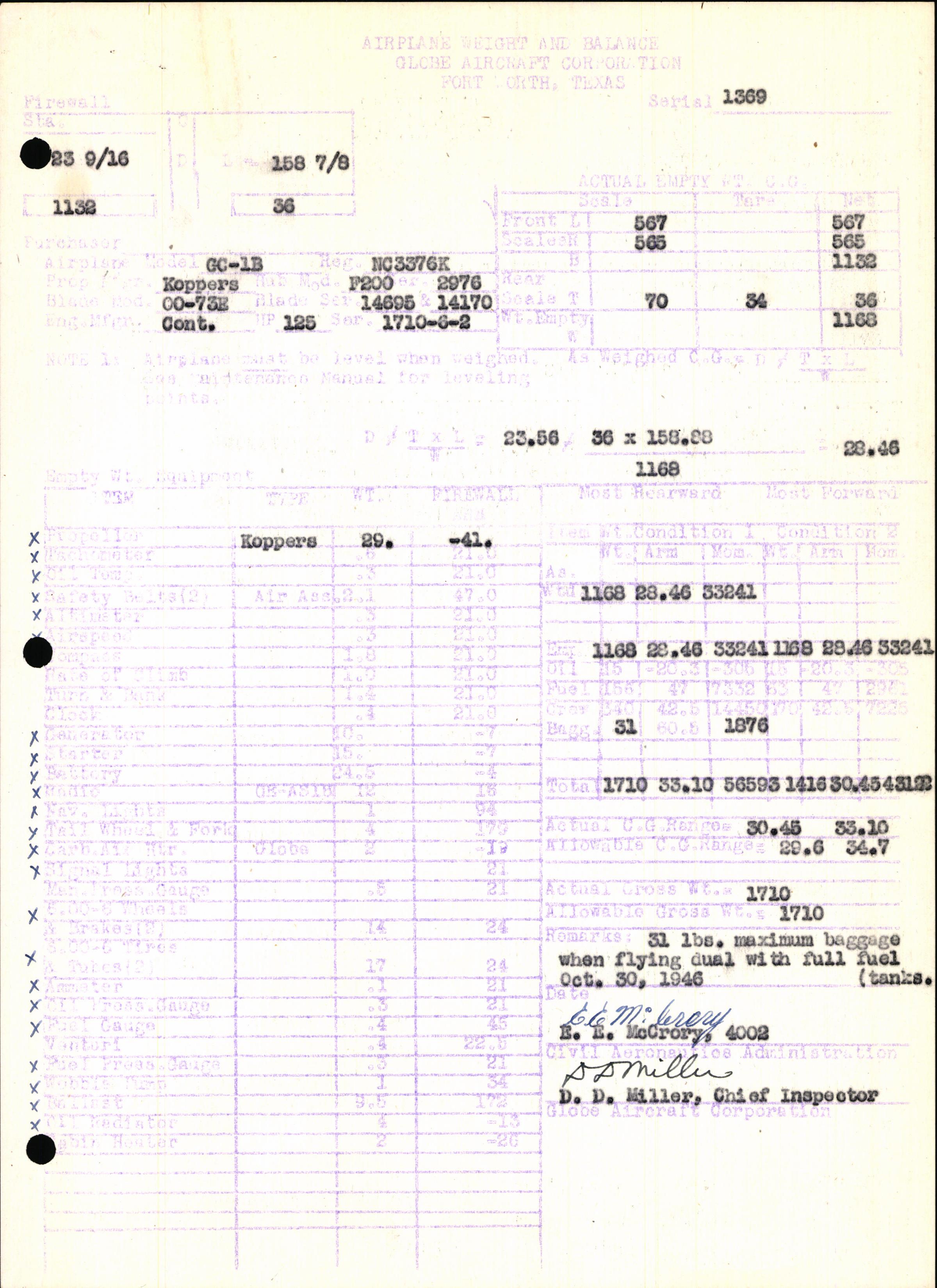 Sample page 5 from AirCorps Library document: Technical Information for Serial Number 1369