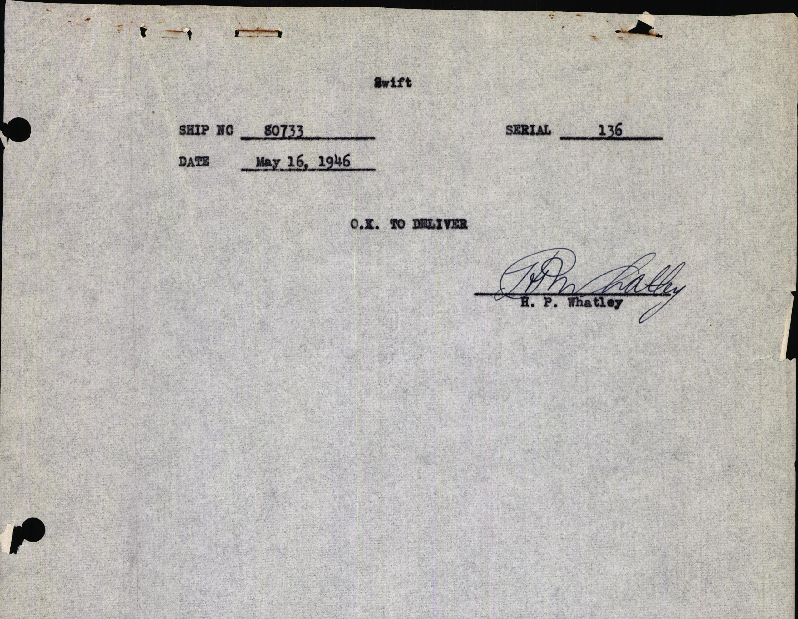 Sample page 3 from AirCorps Library document: Technical Information for Serial Number 136