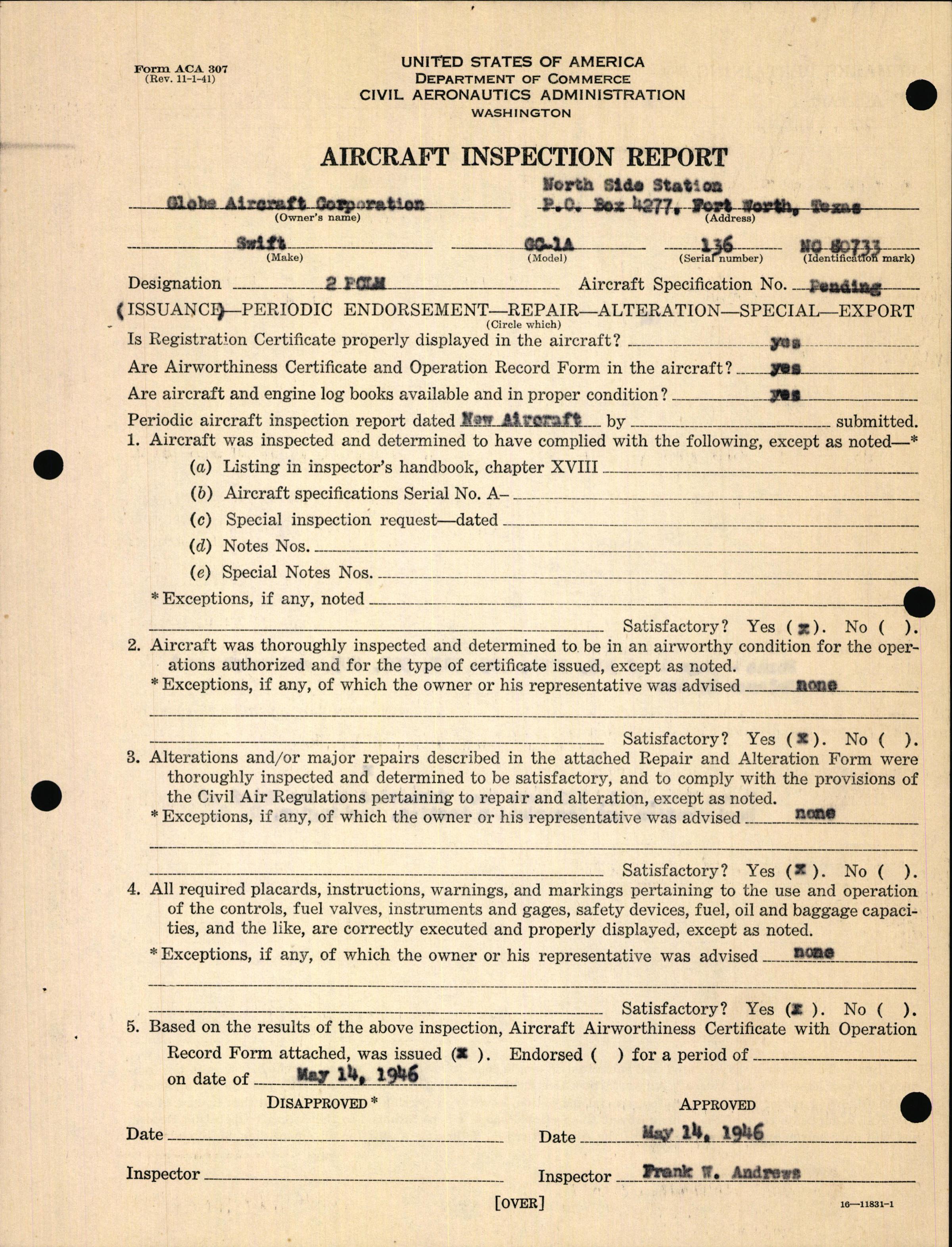Sample page 7 from AirCorps Library document: Technical Information for Serial Number 136