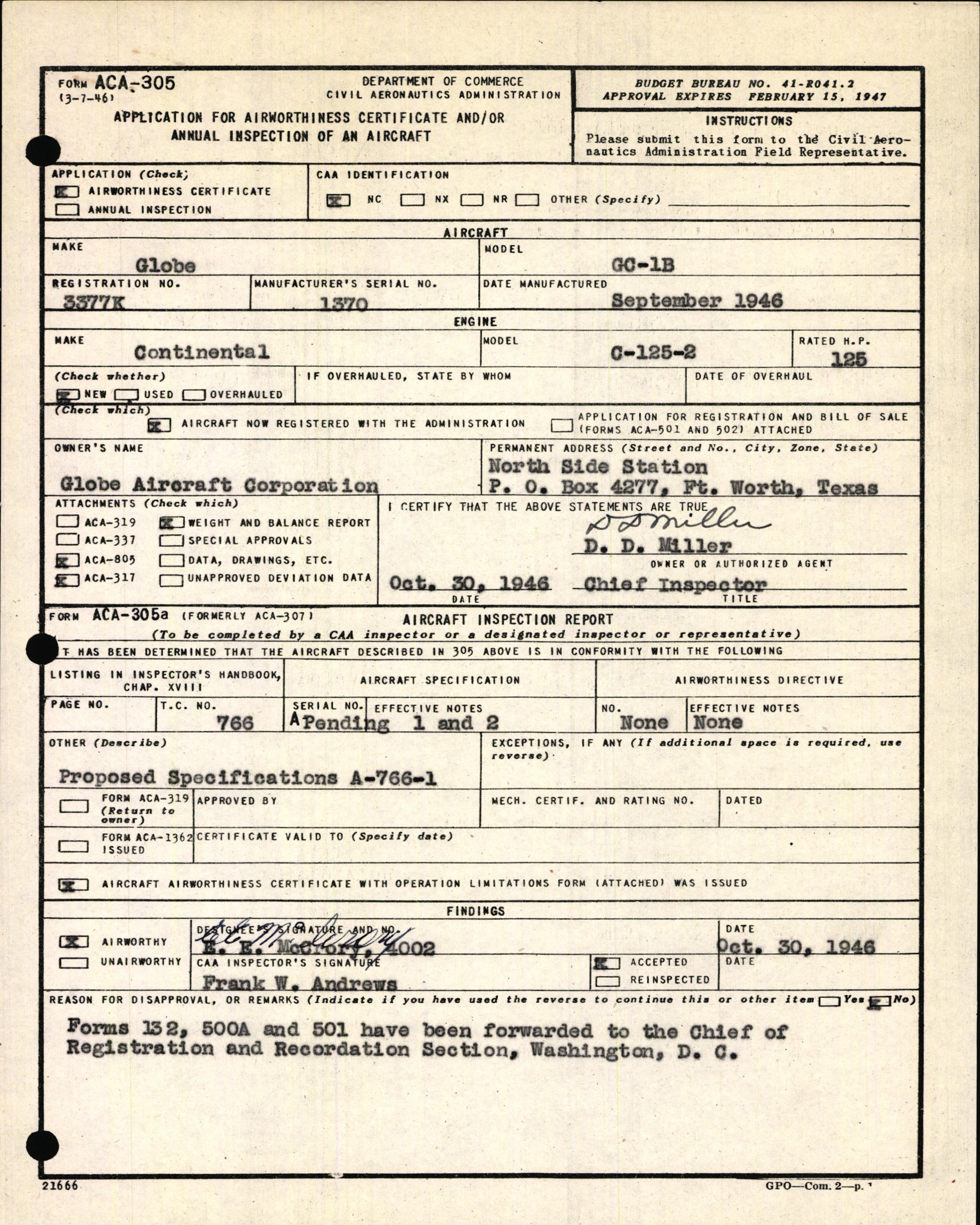 Sample page 3 from AirCorps Library document: Technical Information for Serial Number 1370