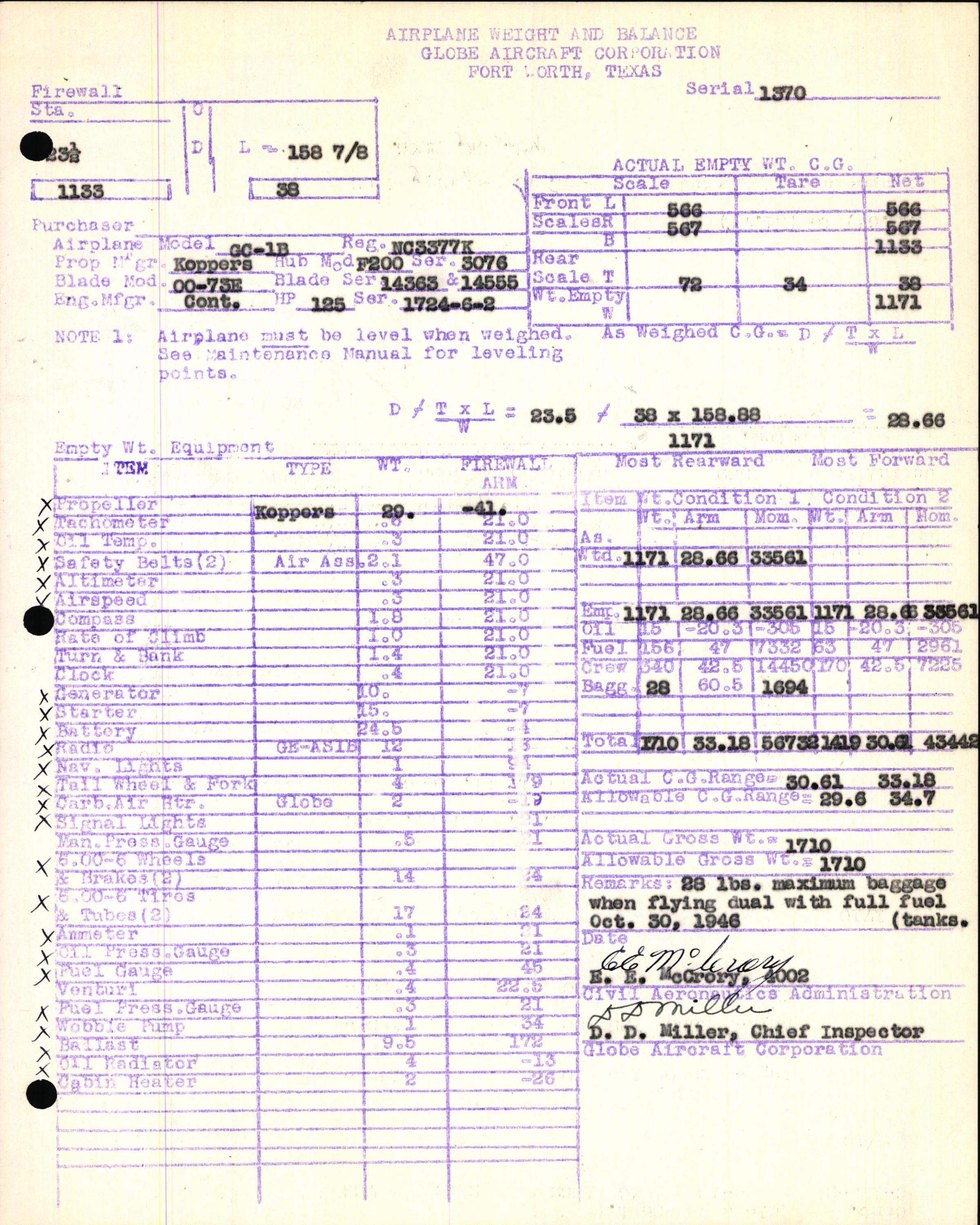 Sample page 7 from AirCorps Library document: Technical Information for Serial Number 1370