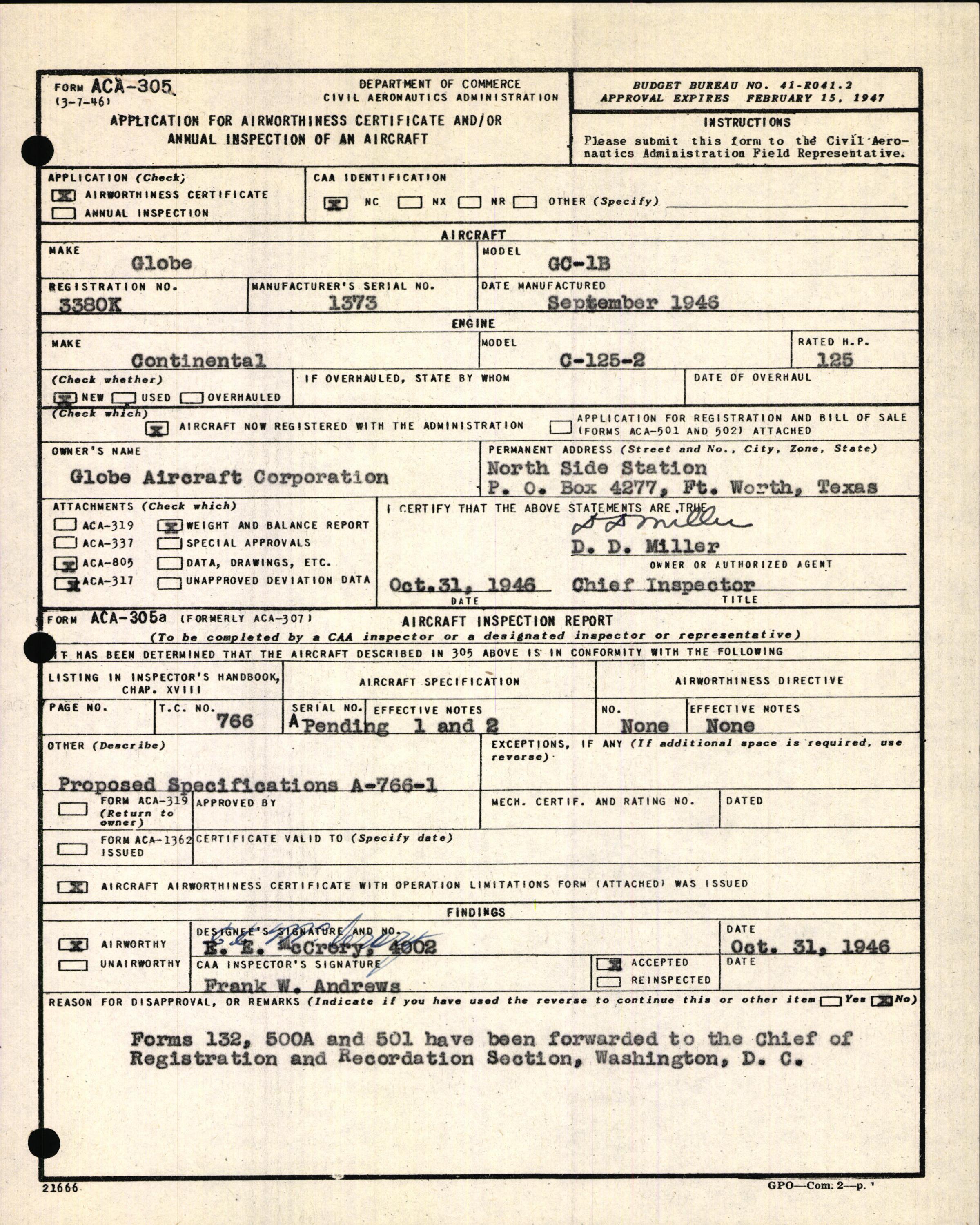 Sample page 3 from AirCorps Library document: Technical Information for Serial Number 1373