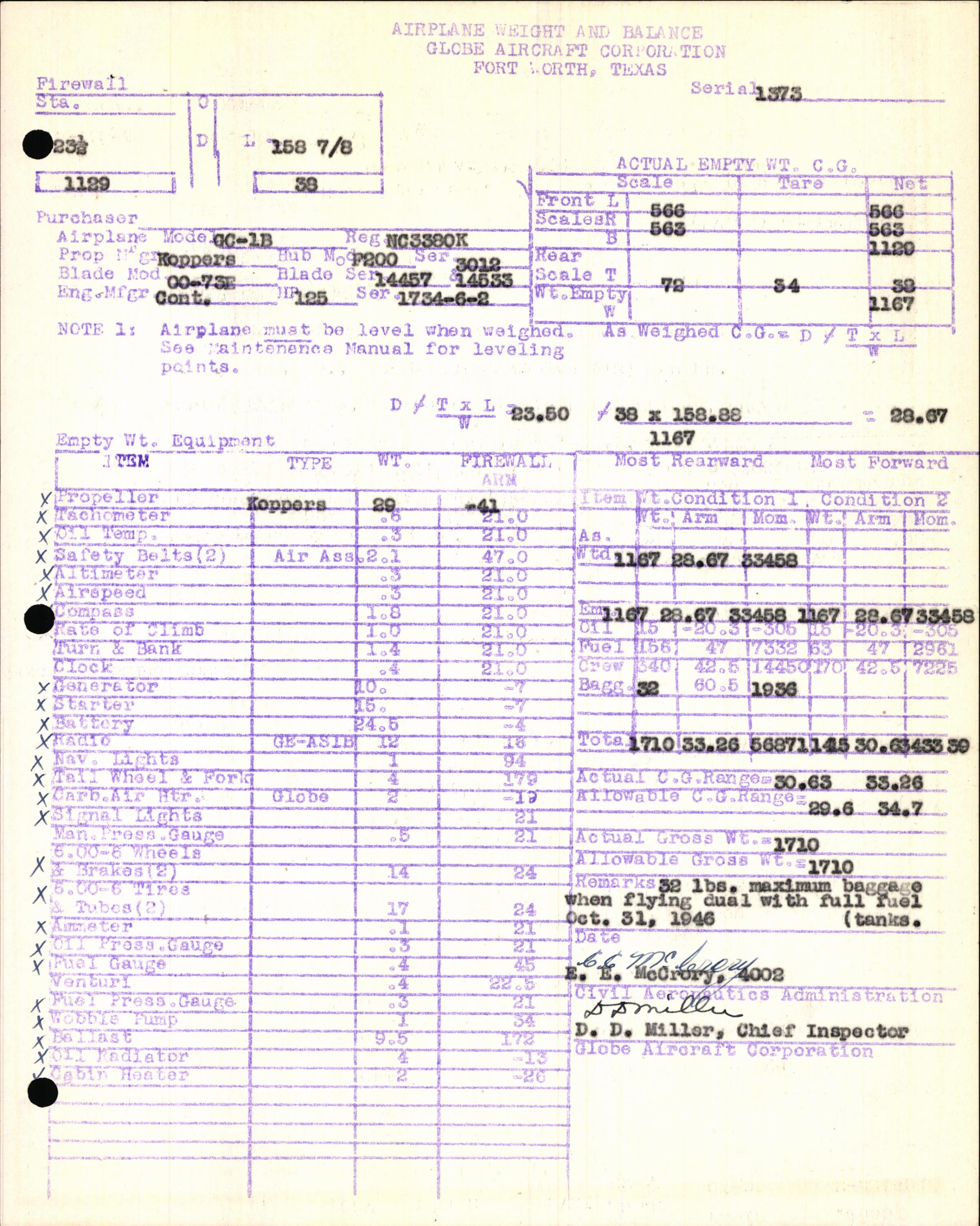 Sample page 5 from AirCorps Library document: Technical Information for Serial Number 1373